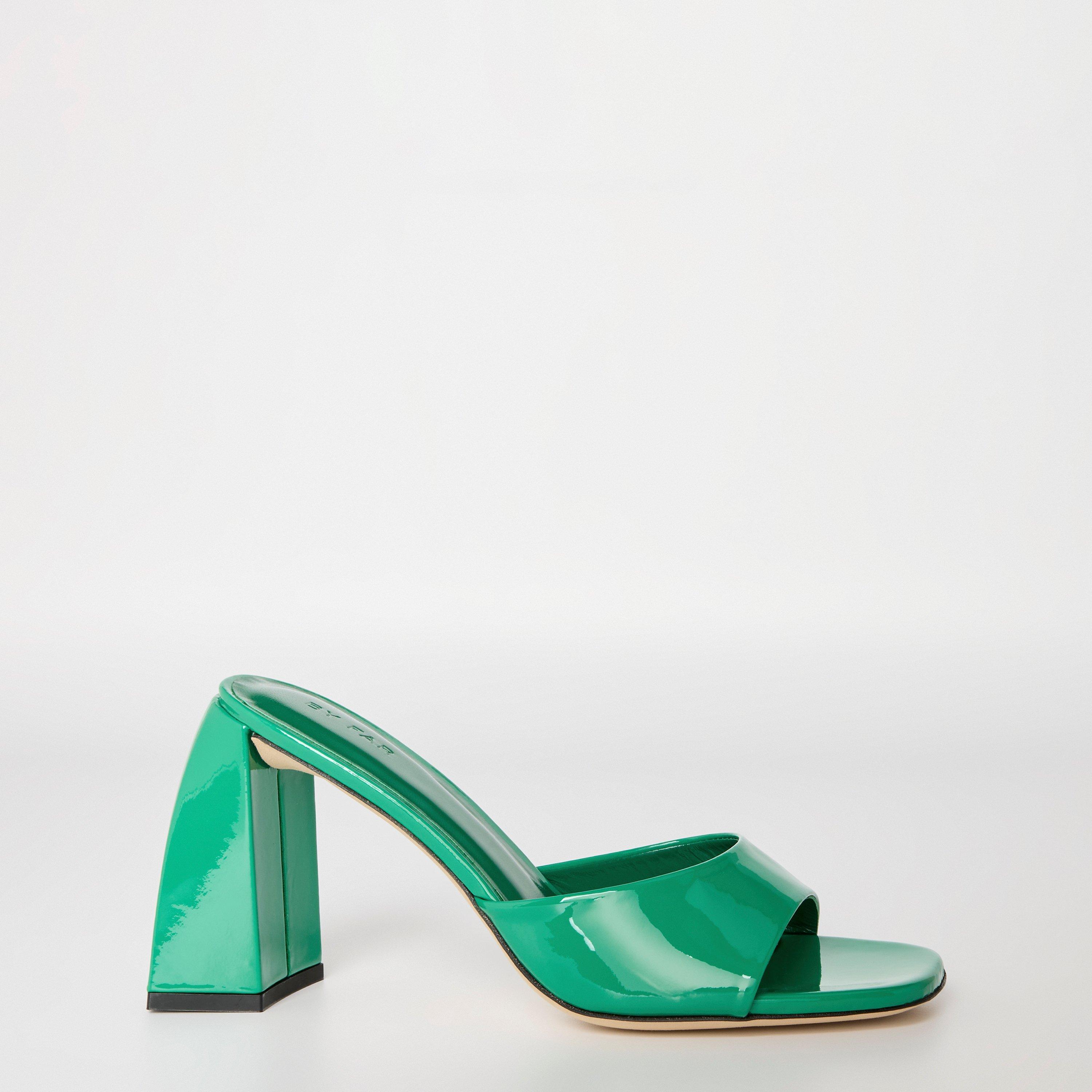 By Far Women's Leather Block Heel Court Shoes