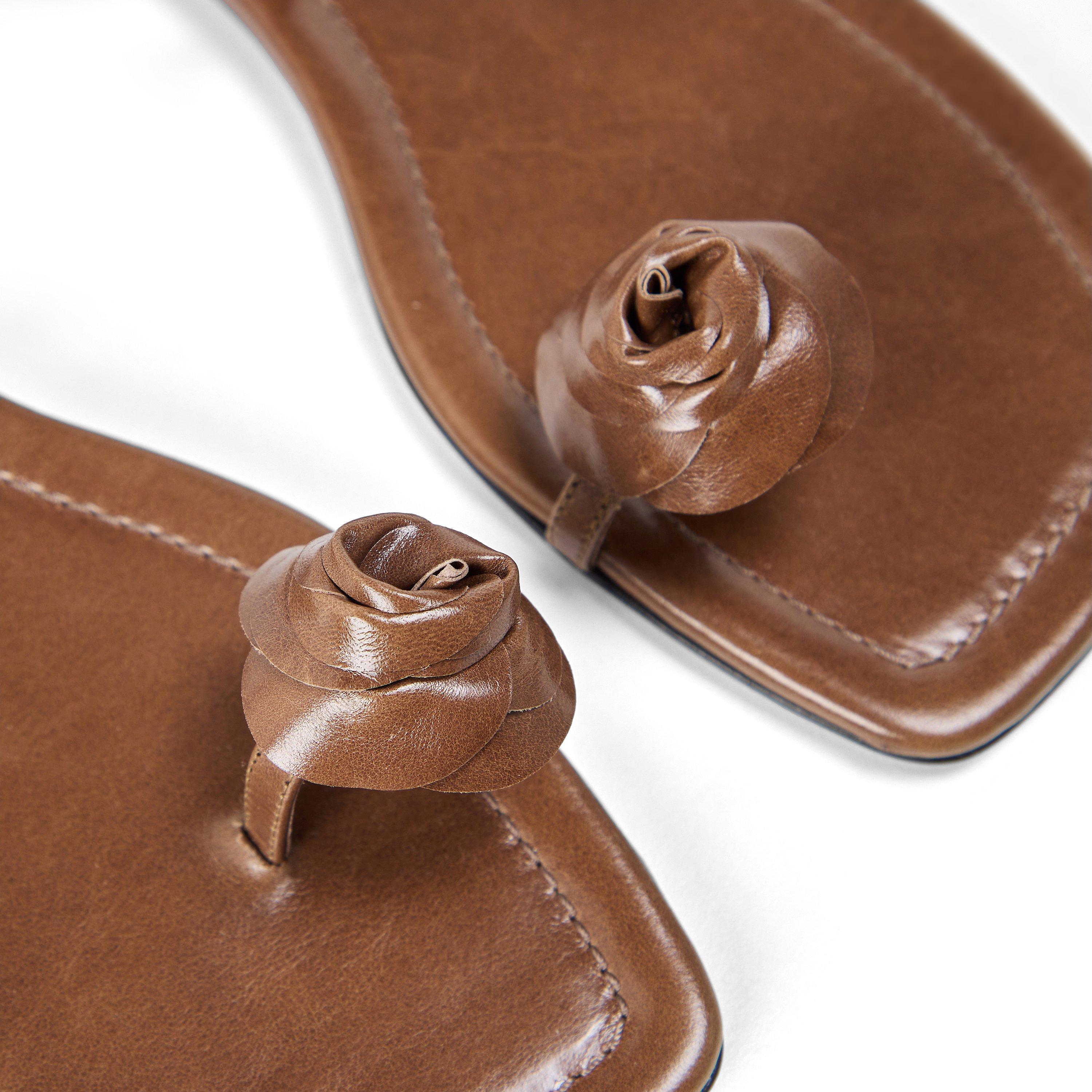 Brown - Magda Butrym - Women's Rose Flat Sandals - 3