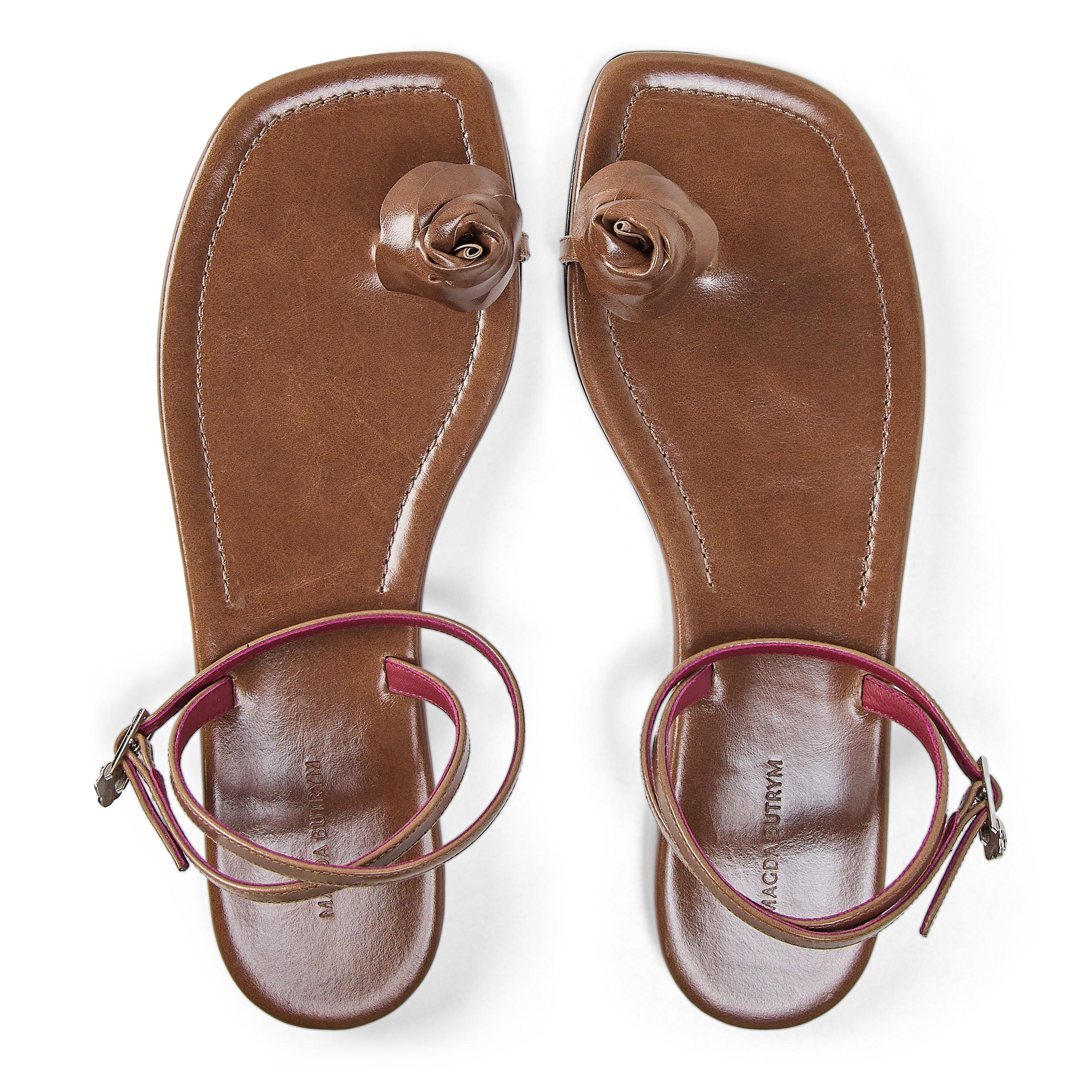 Brown - Magda Butrym - Women's Rose Flat Sandals - 4