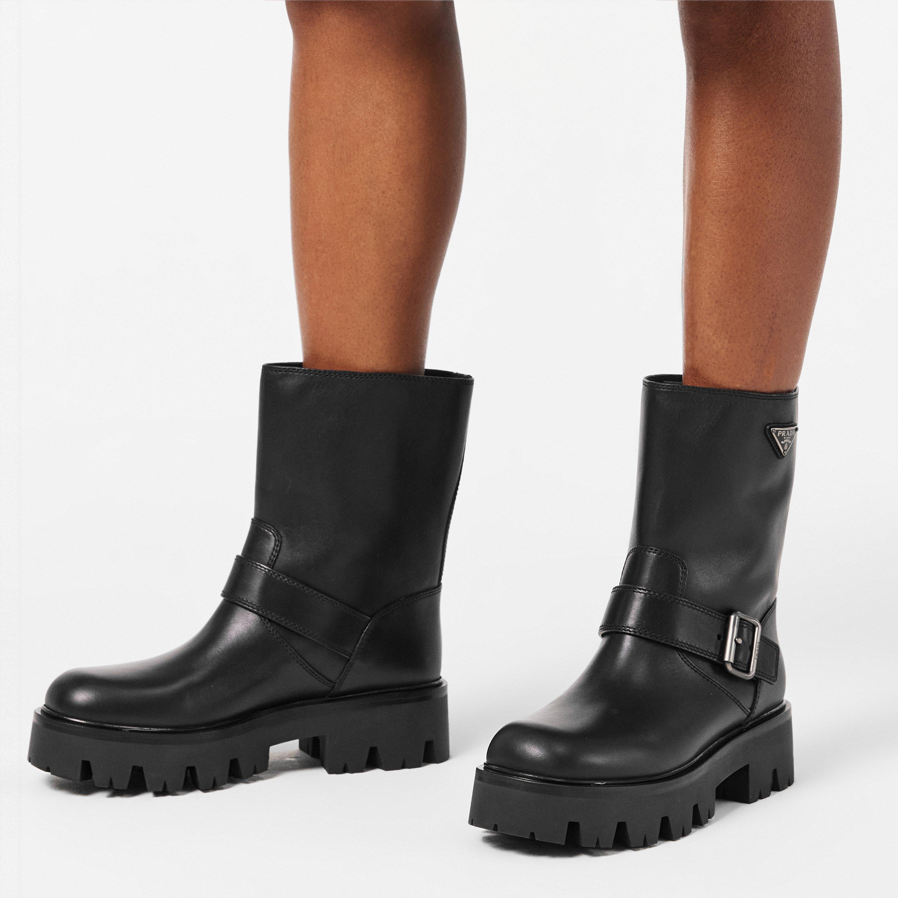 Black - Prada - Women's Biker Boots - 3