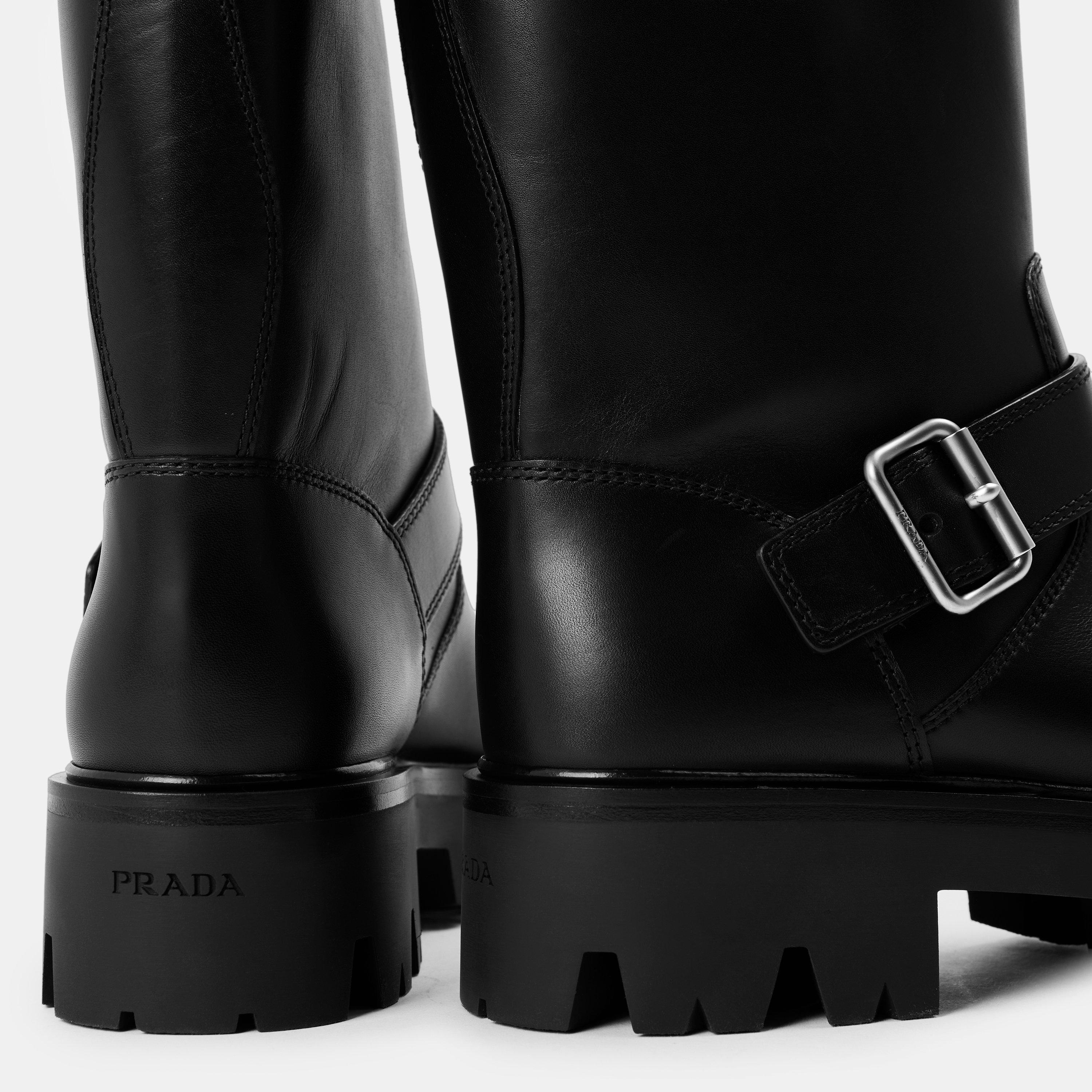 Black - Prada - Women's Biker Boots - 4