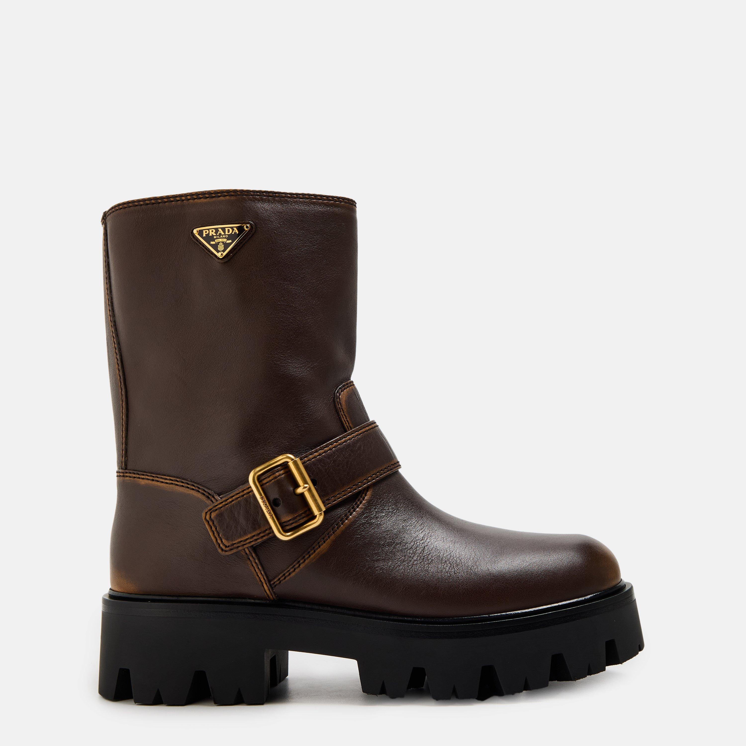 靴 PRADA Leather Boots 38 Prada Women's Biker Boots | Cruise Fashion