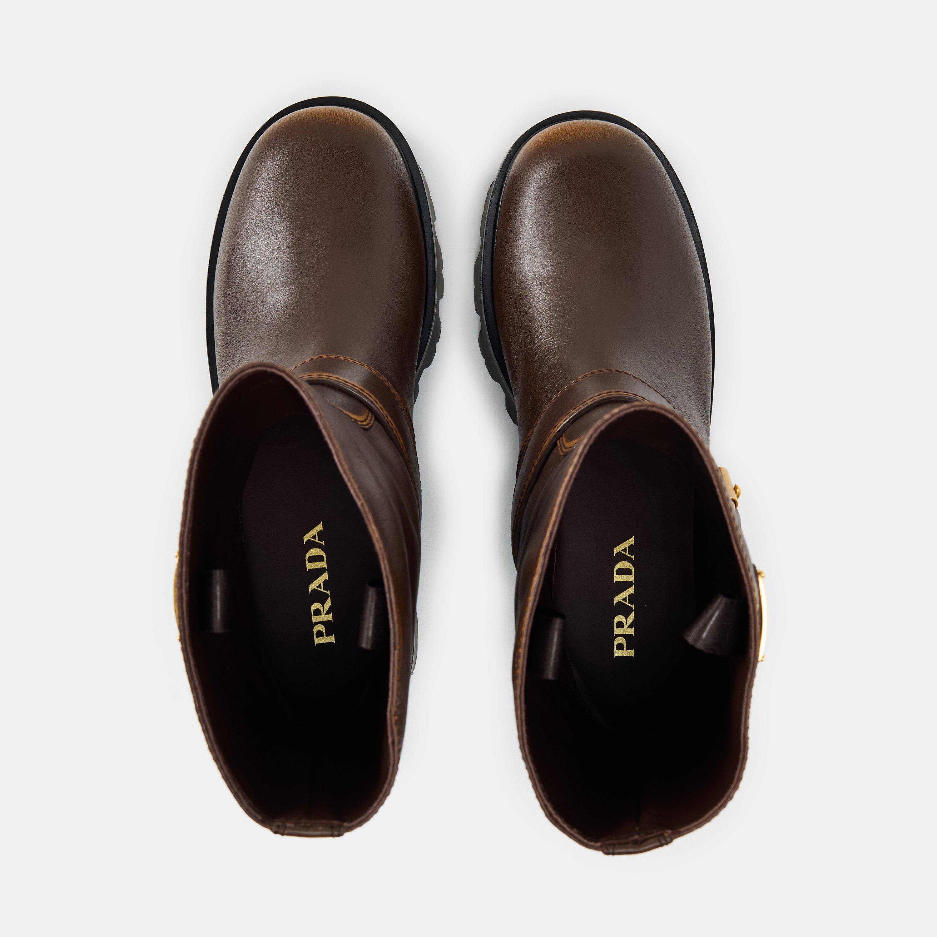 Brown - Prada - Women's Biker Boots - 5