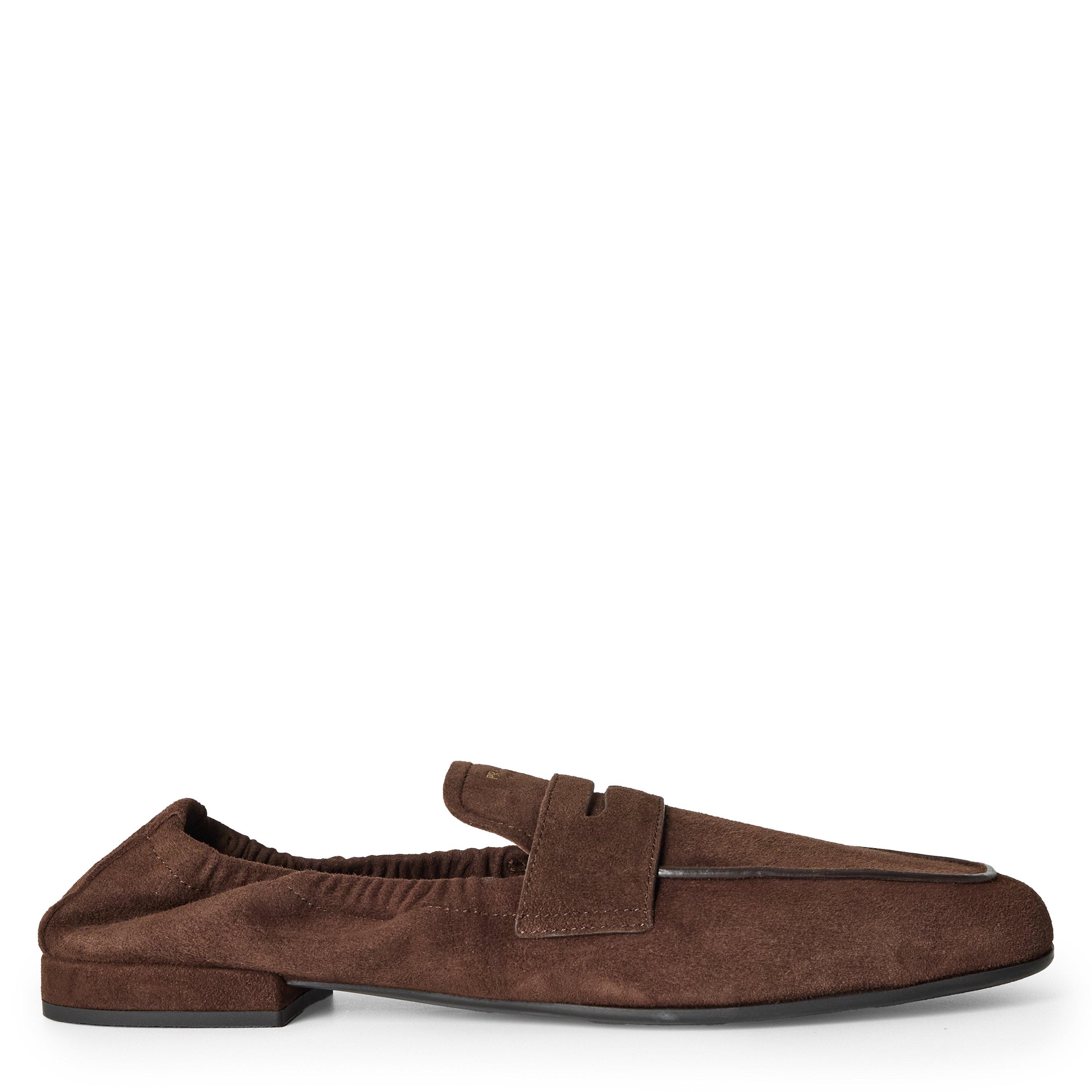 Prada | Prada Shuffle antiqued suede loafers | Flannels
