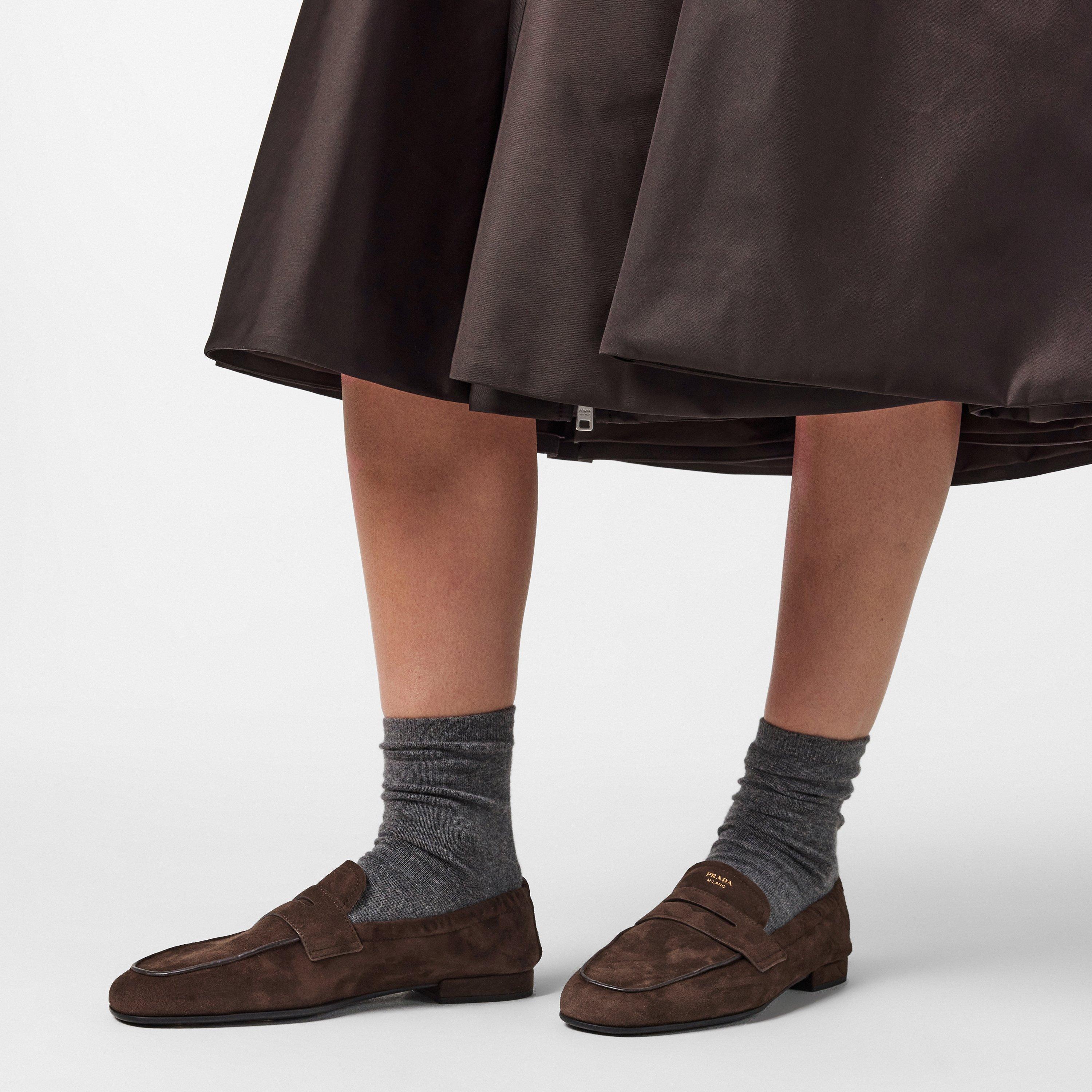 Brown Suede - Prada - Women's Loafers - 3