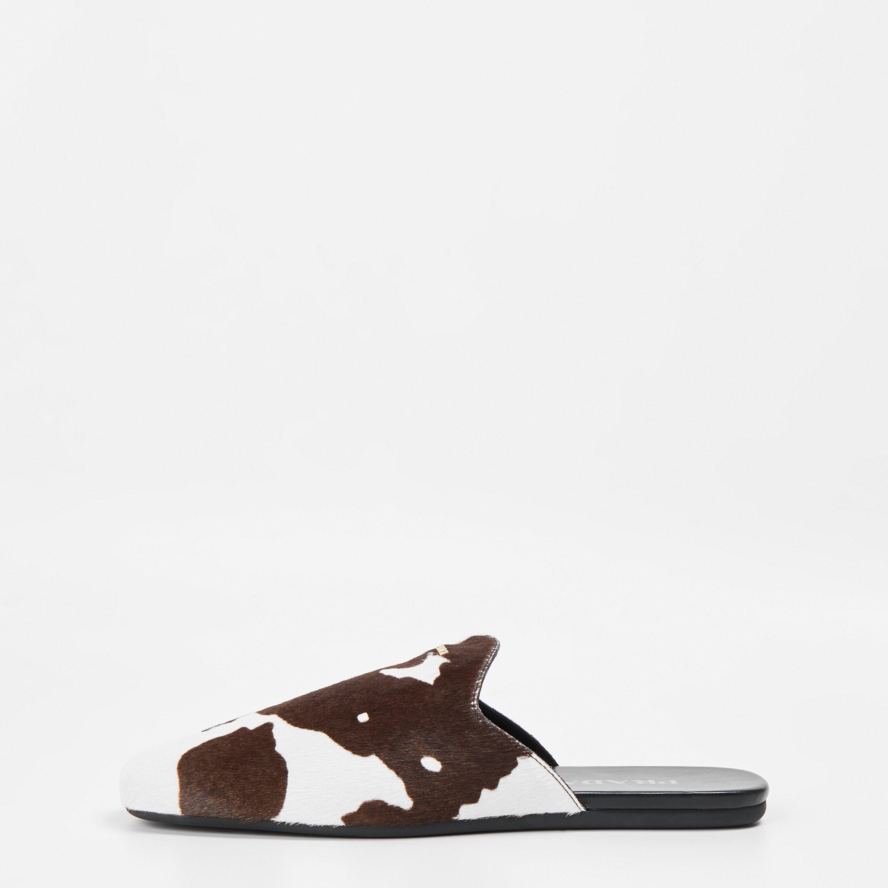 Bianco/Moro - Prada - Women's Flat Mules - 2