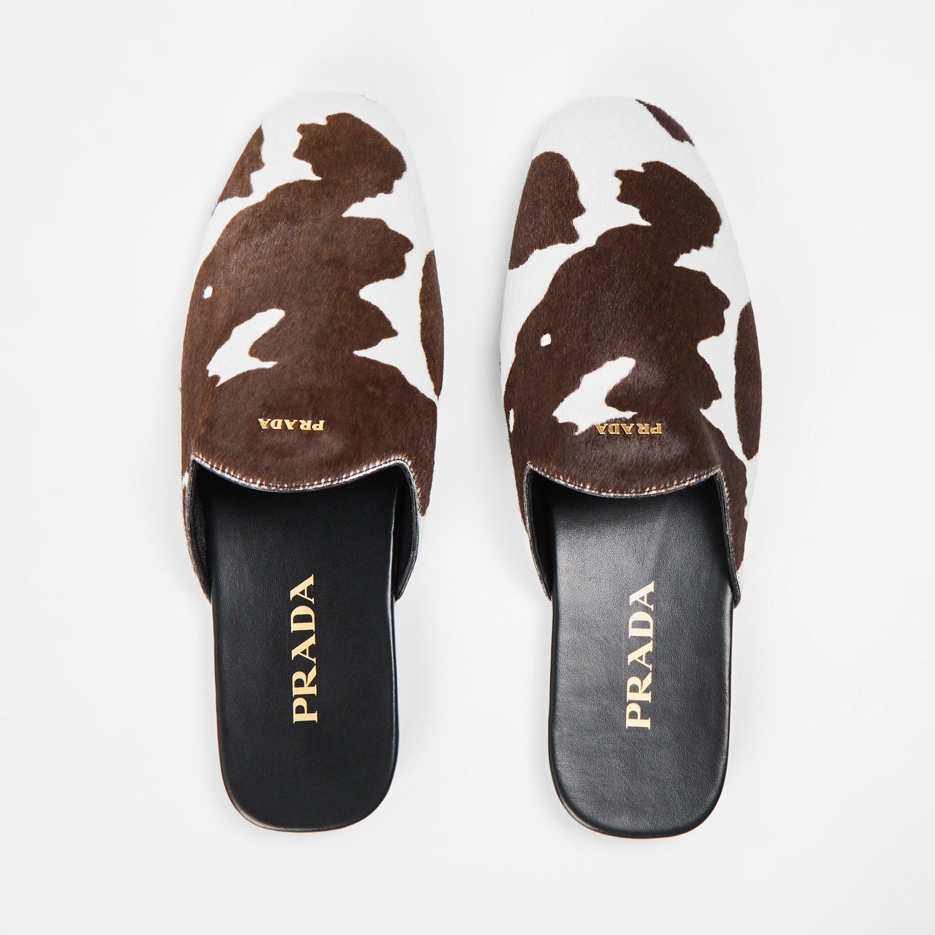 Bianco/Moro - Prada - Women's Flat Mules - 5