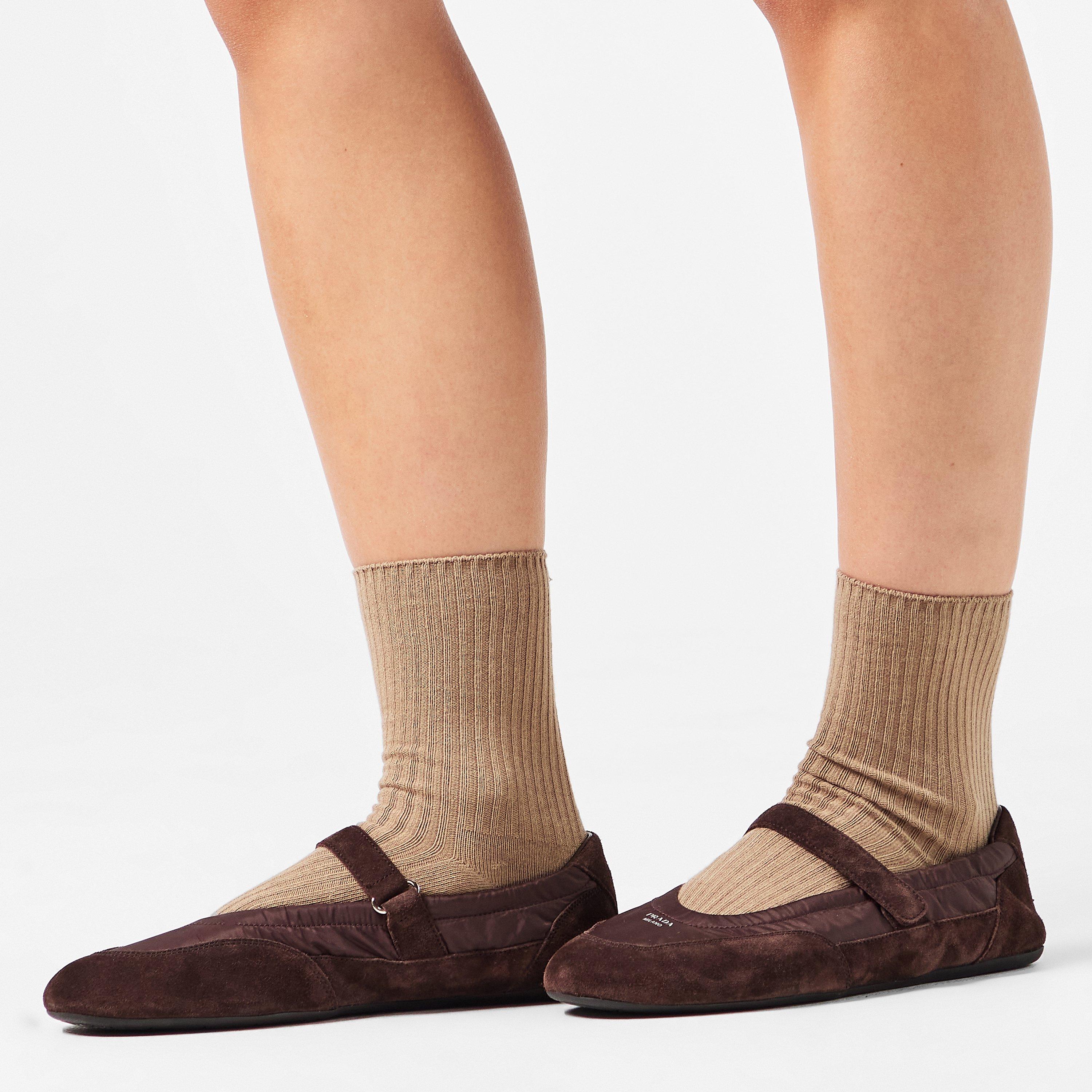 Coffee - Prada - Women's Ballet Pumps - 3