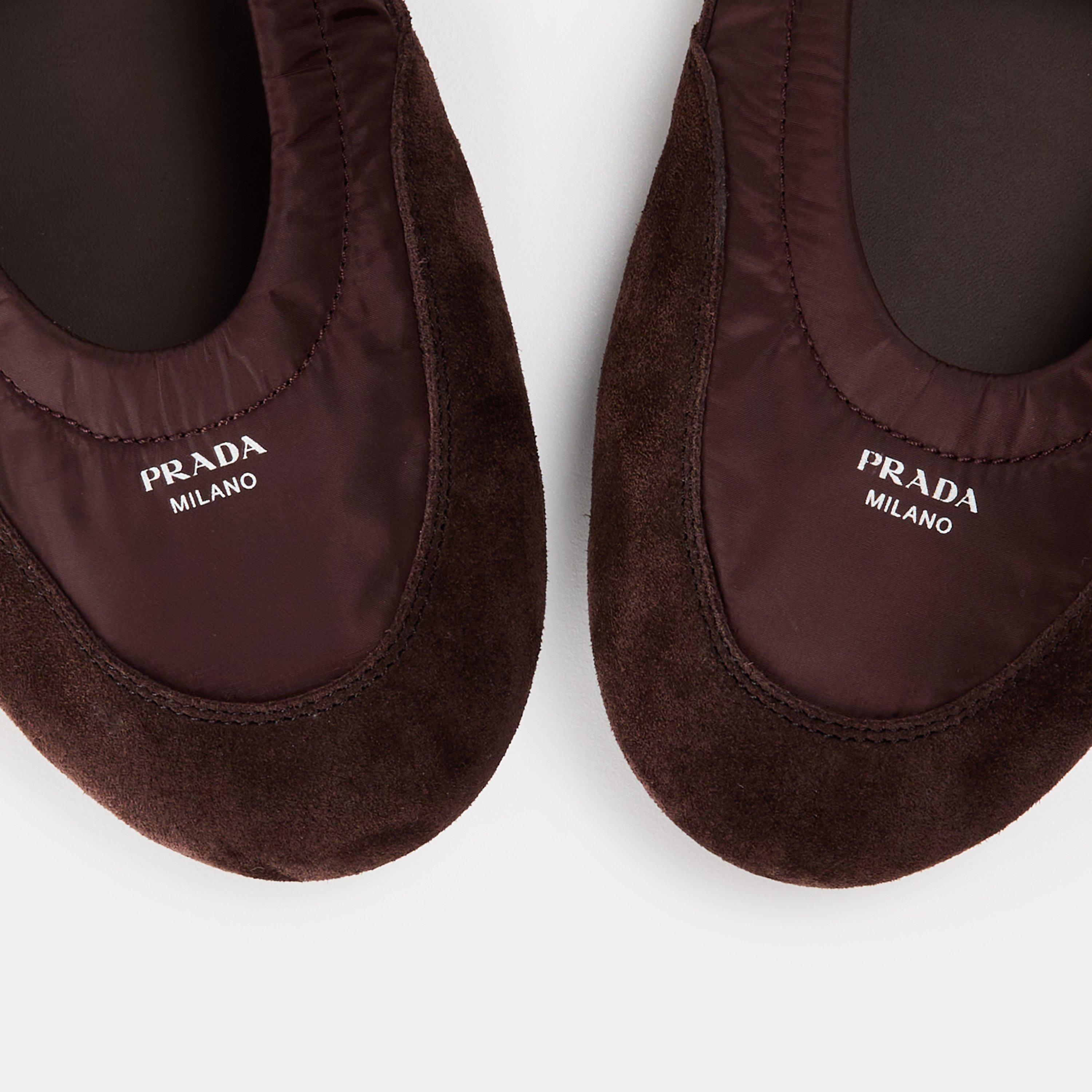 Coffee - Prada - Women's Ballet Pumps - 4