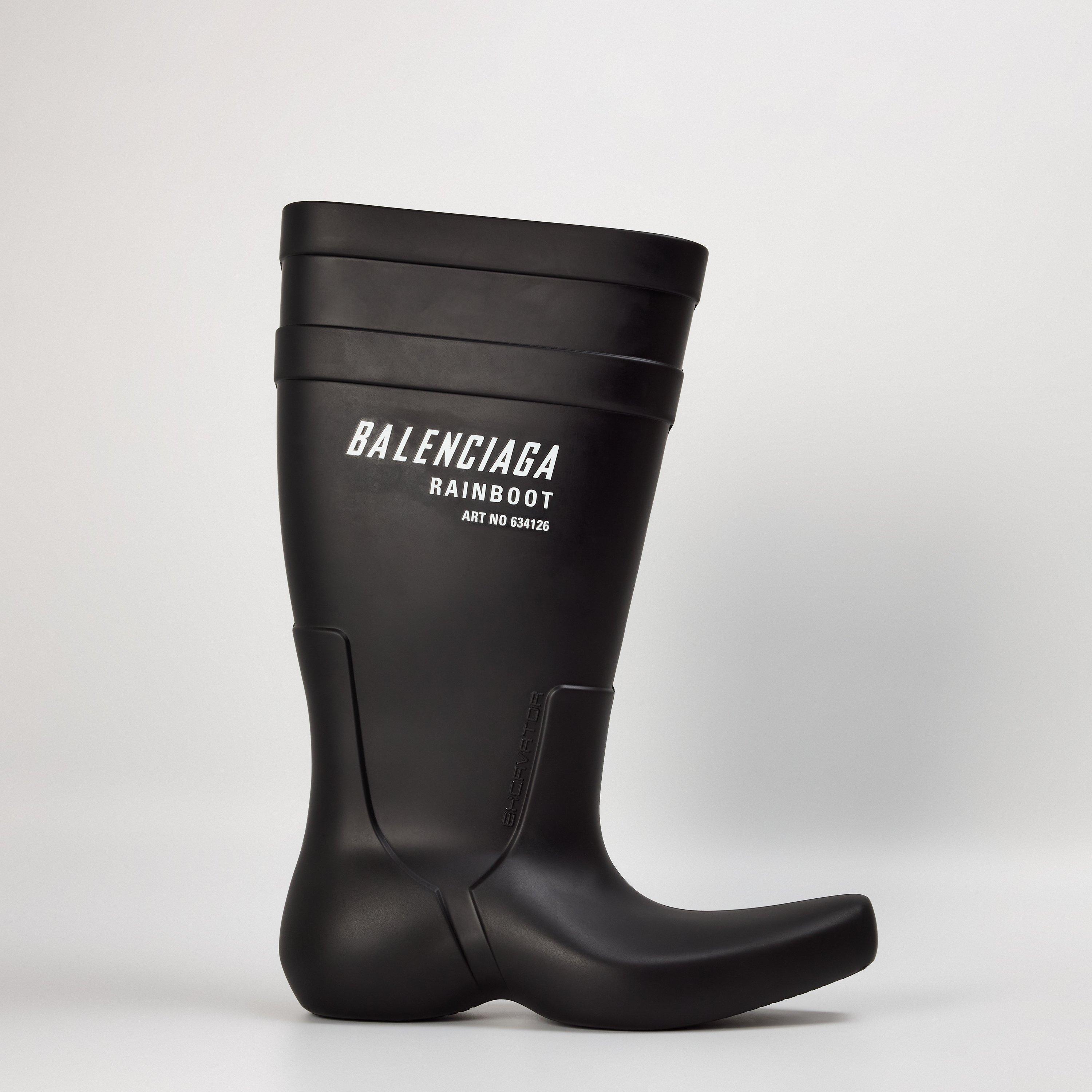 Black - Balenciaga - Men's Structured Ankle Heeled Boots - 1