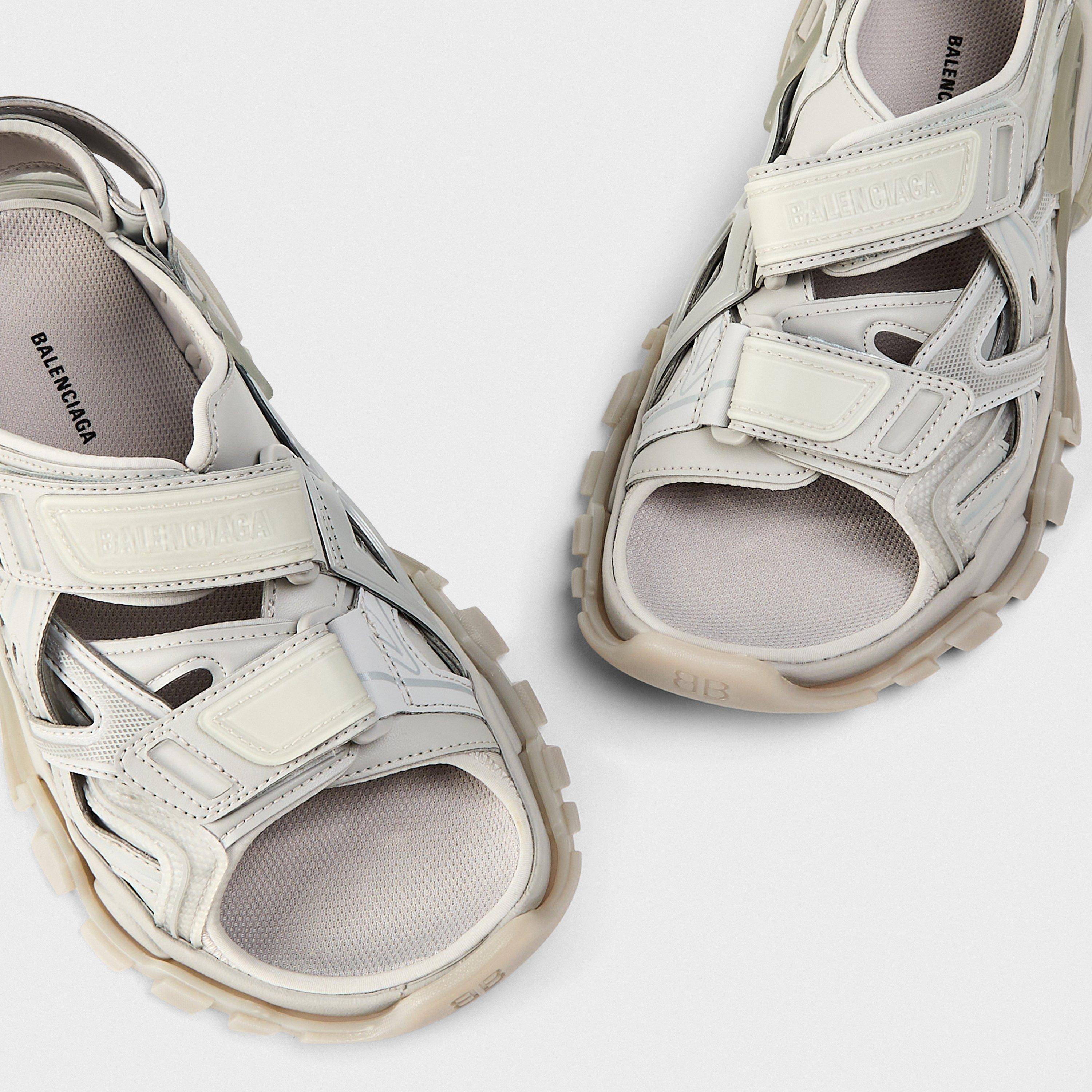 Grey - Balenciaga - Open Toe Logo Sandals - 3