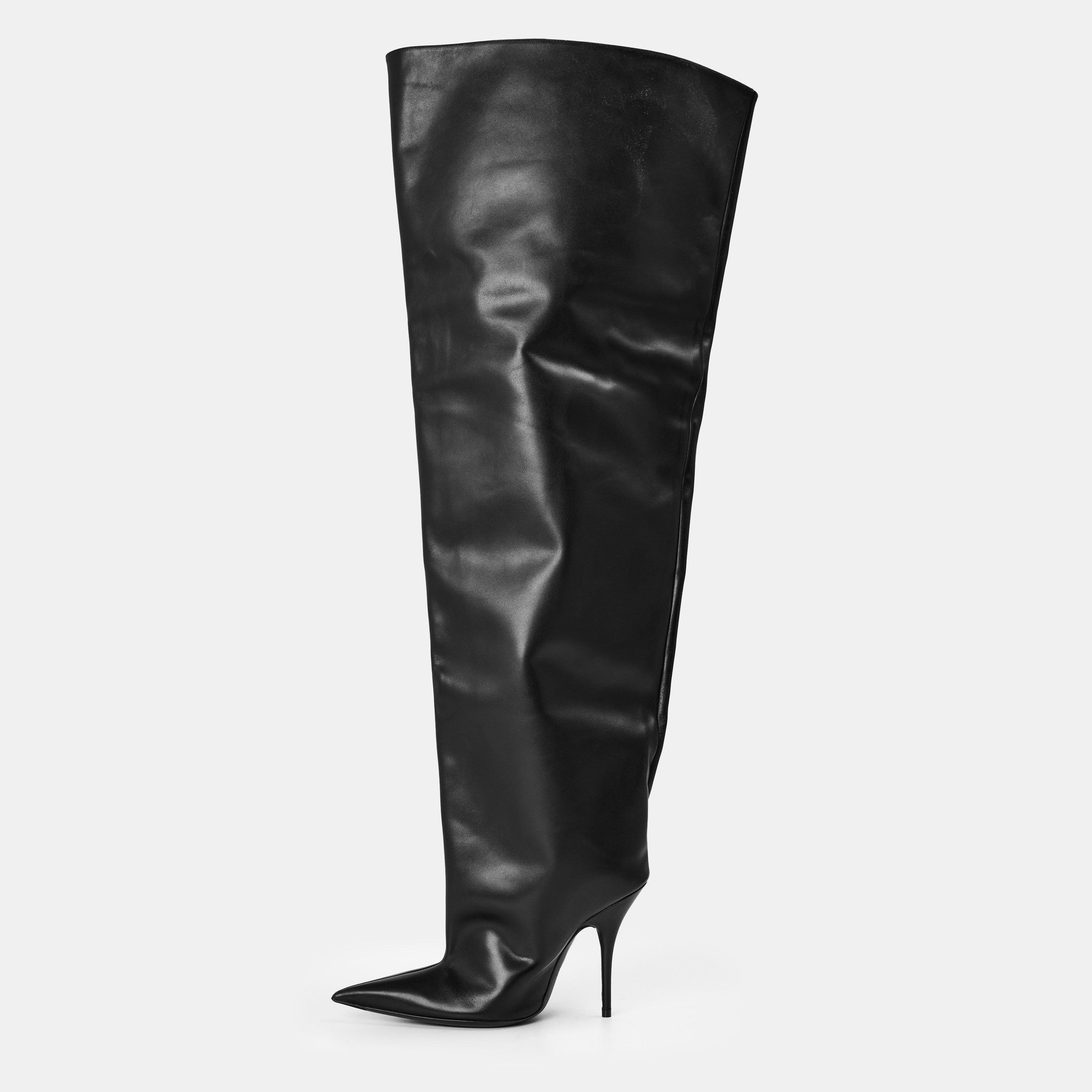 Black - Balenciaga - Women's Over the Knee Boots - 2