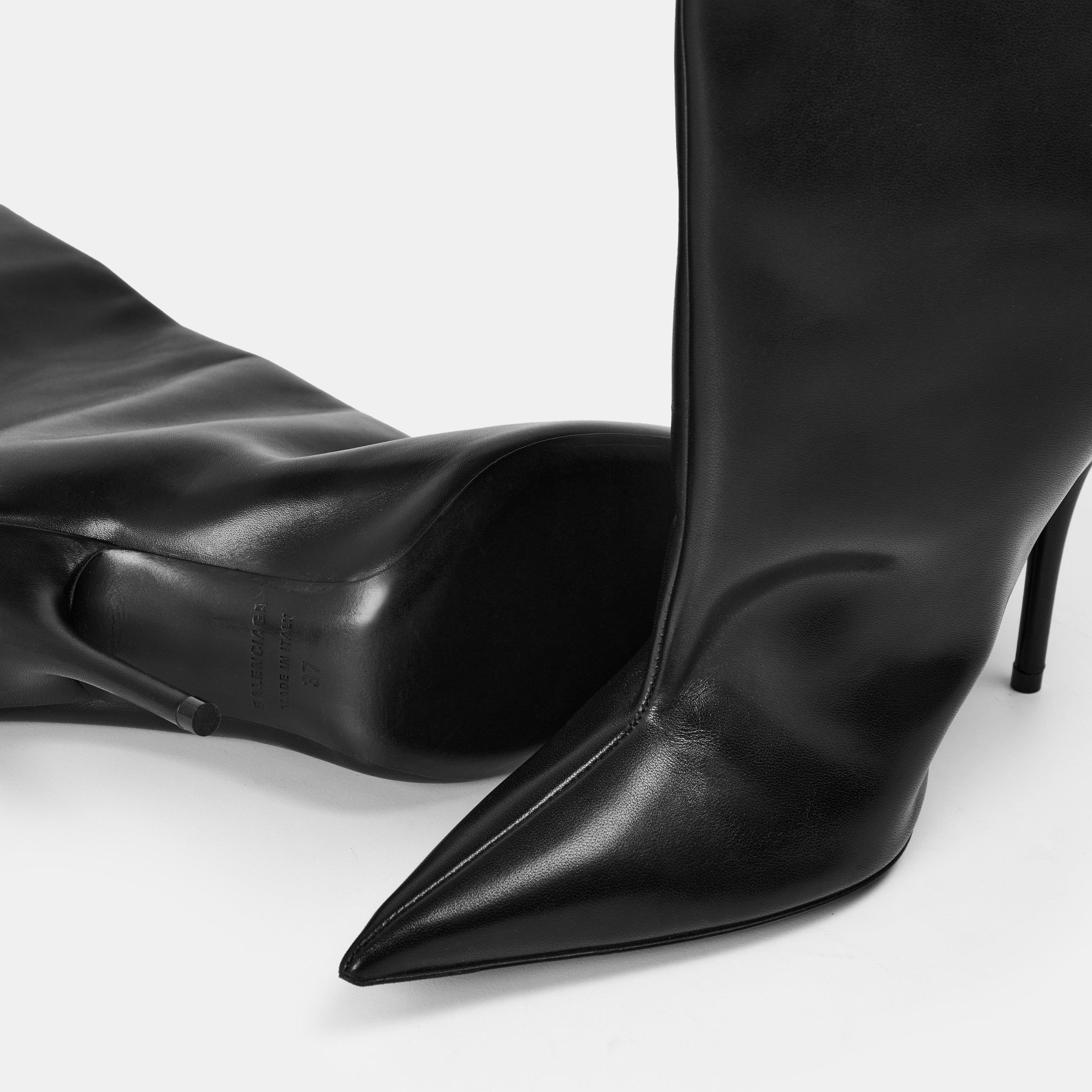 Black - Balenciaga - Women's Over the Knee Boots - 3