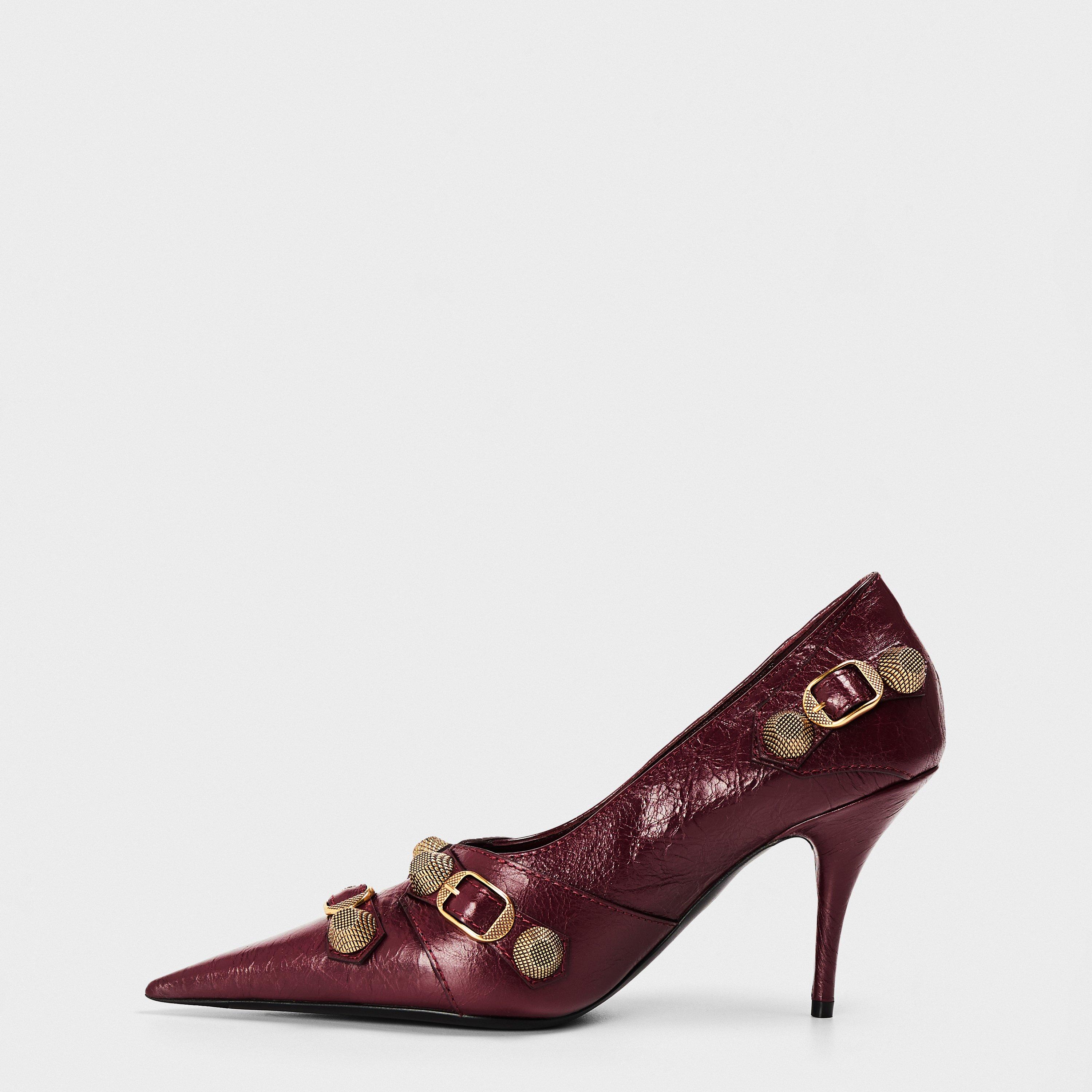 Burgundy/Gold - Balenciaga - Women's Stiletto Heels - 2