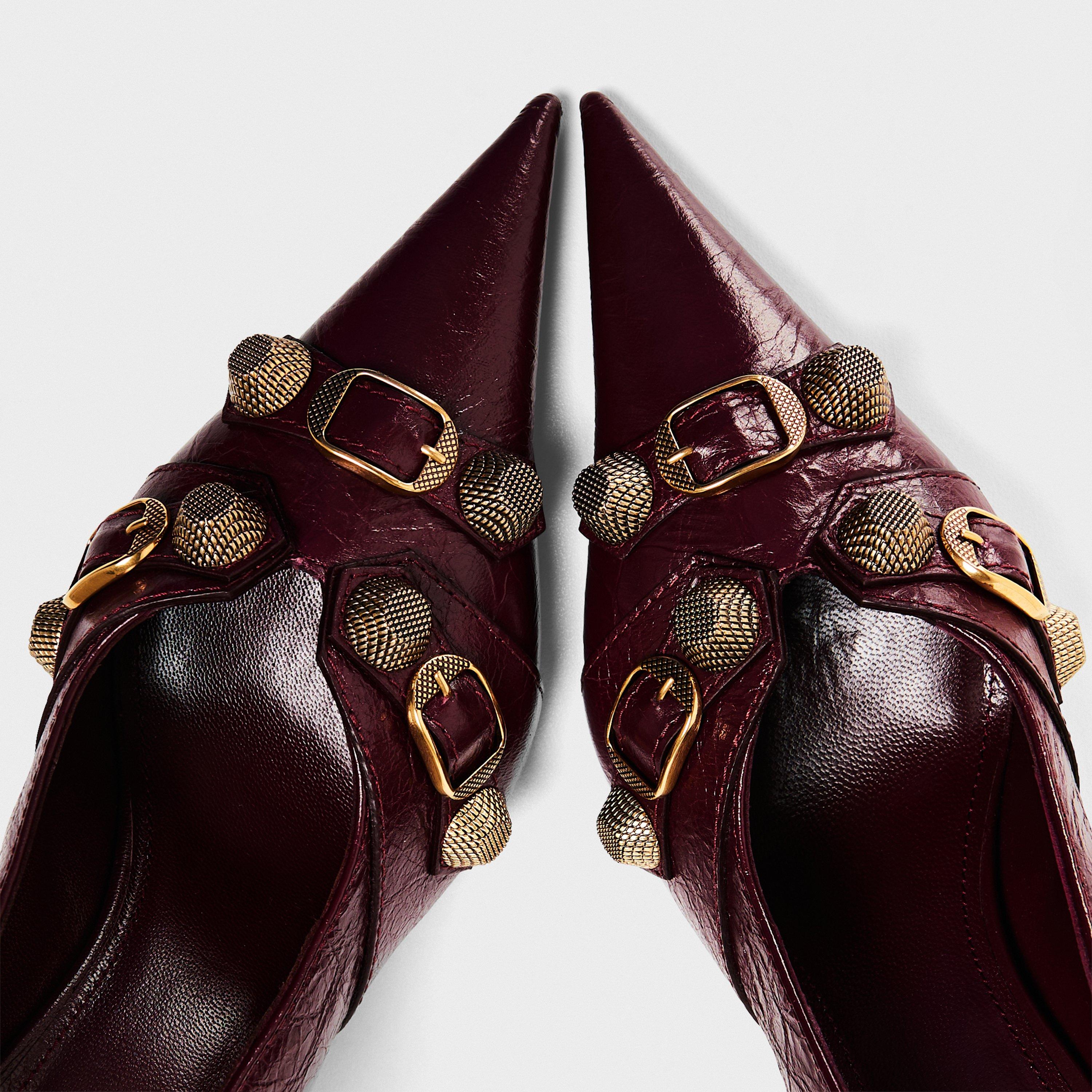 Burgundy/Gold - Balenciaga - Women's Stiletto Heels - 3