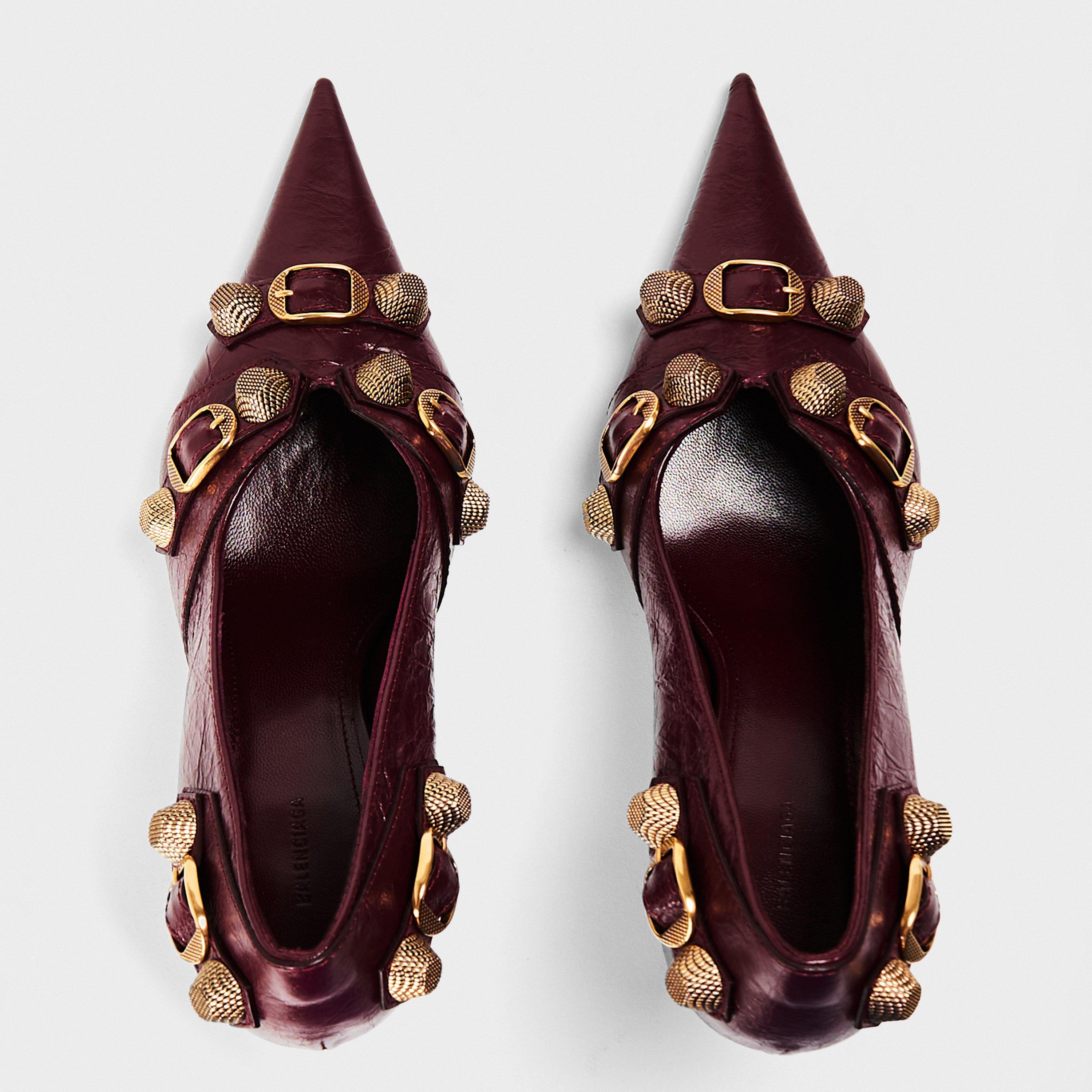 Burgundy/Gold - Balenciaga - Women's Stiletto Heels - 4