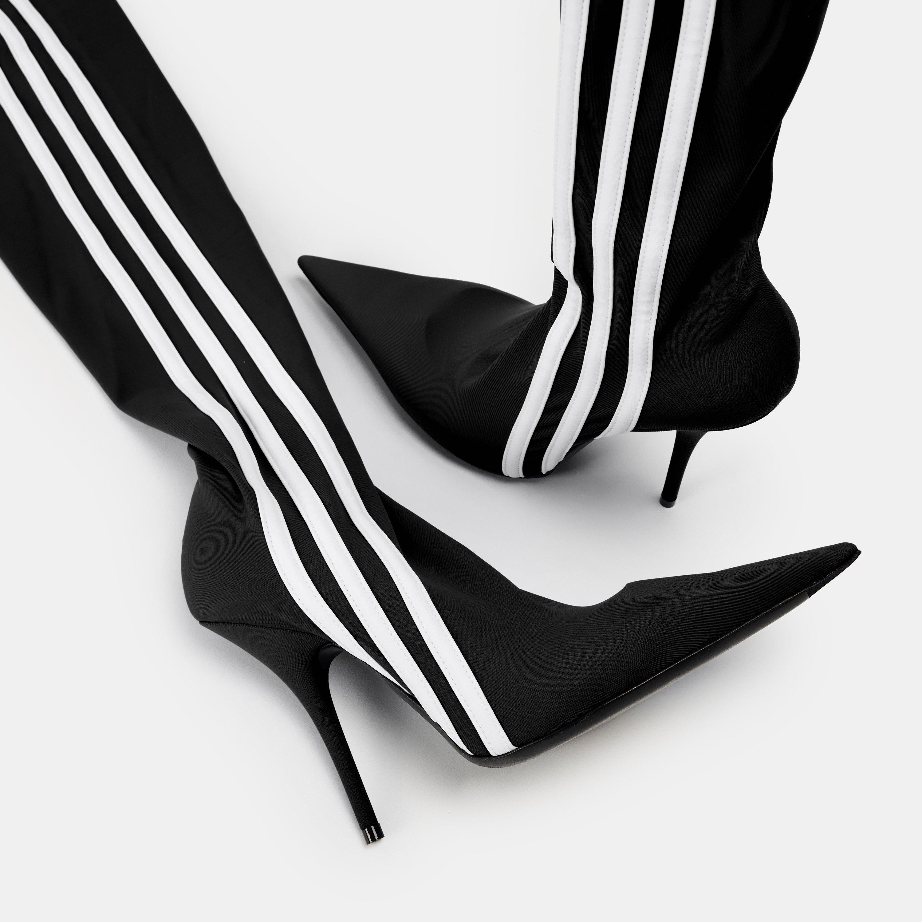 Black/White - Balenciaga - Women's Over the Knee Boots, Style Boots - 3