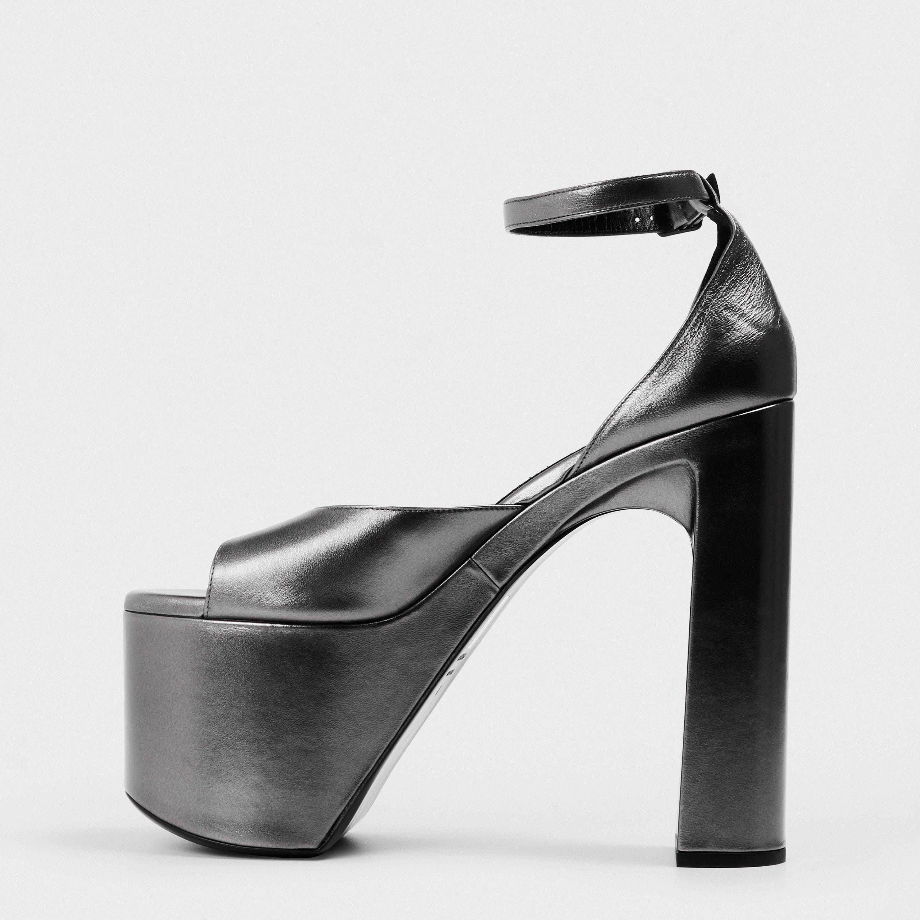 Antracite - Balenciaga - Women's Heeled Platform Sandals - 2