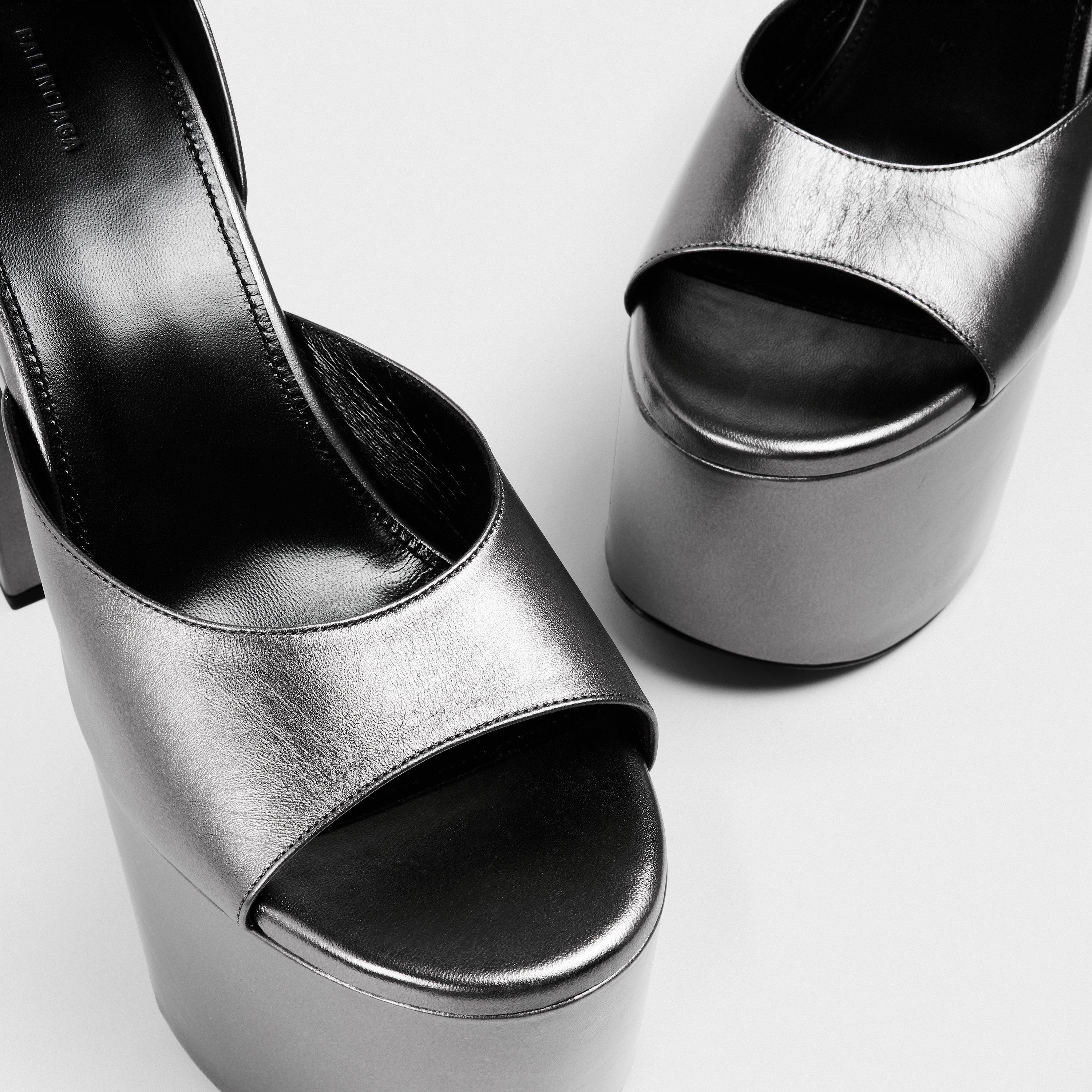 Antracite - Balenciaga - Women's Heeled Platform Sandals - 3