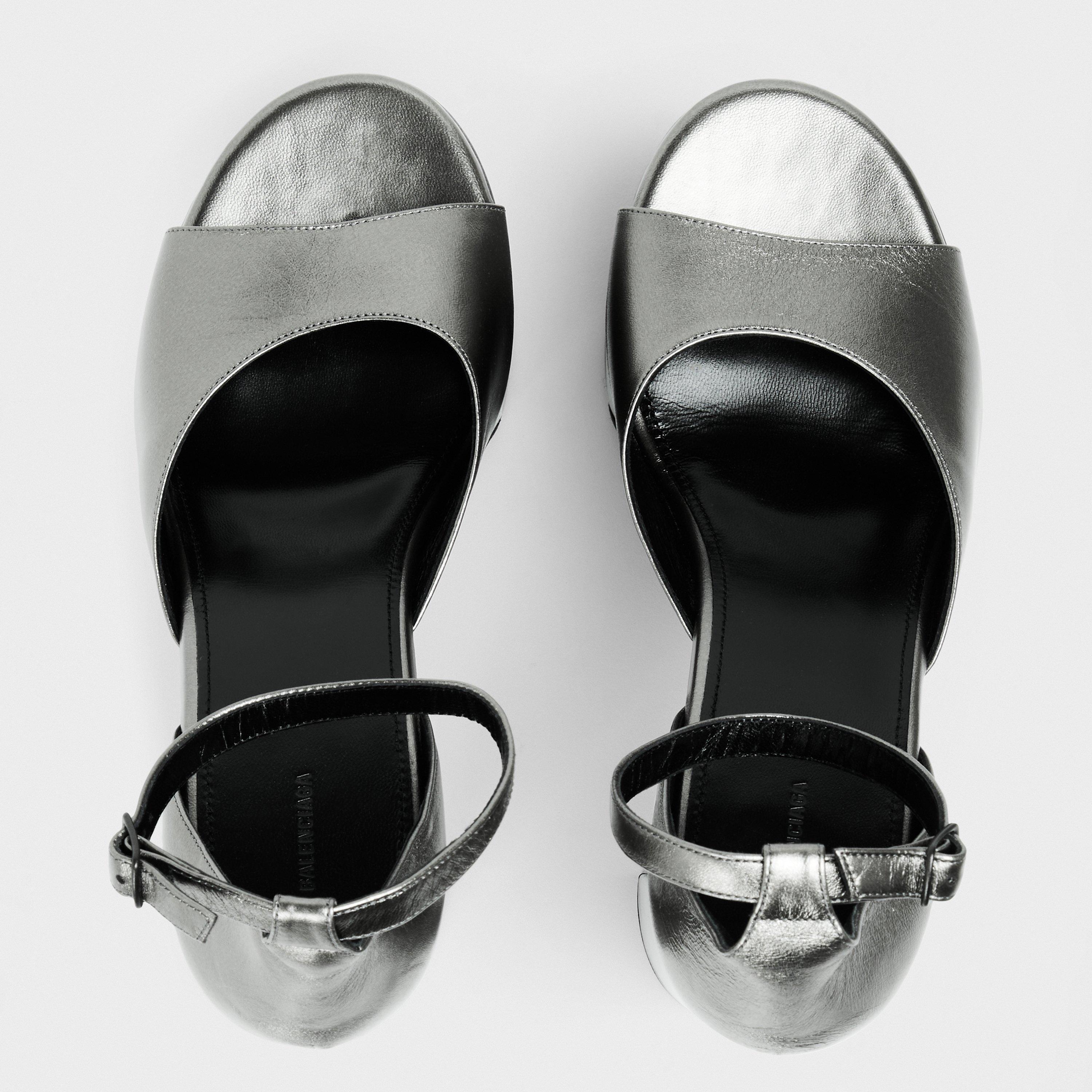 Antracite - Balenciaga - Women's Heeled Platform Sandals - 4