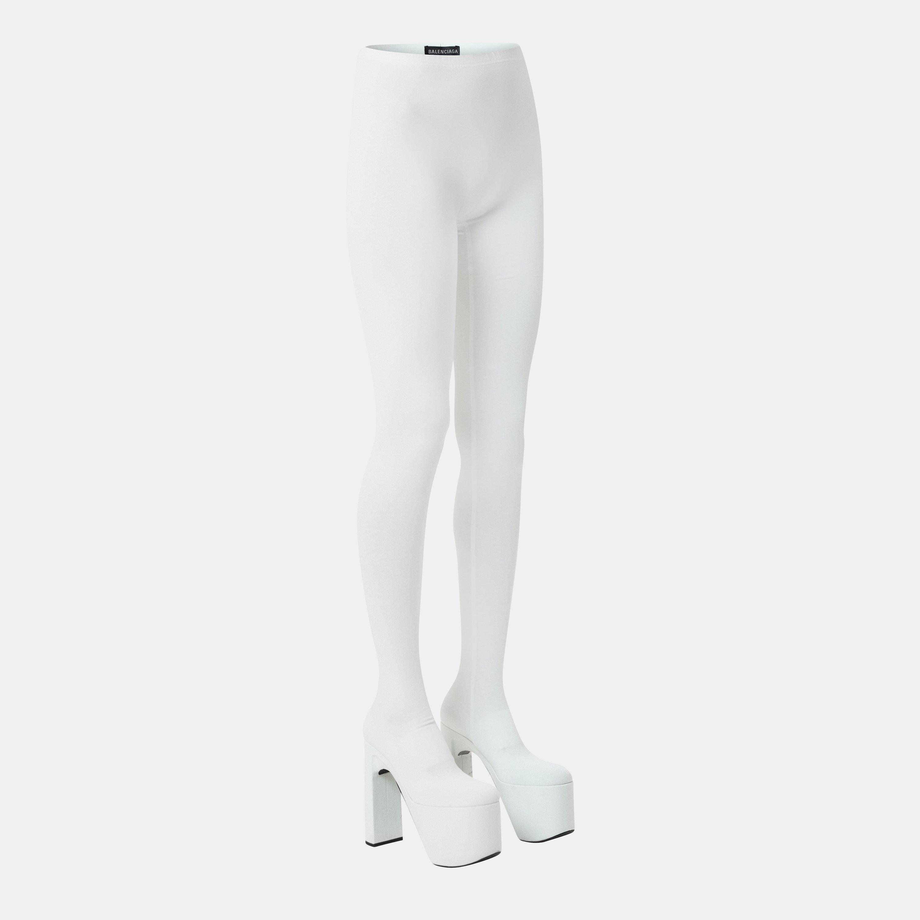 Dirty White - Balenciaga - Women's Over the Knee Boots - 2