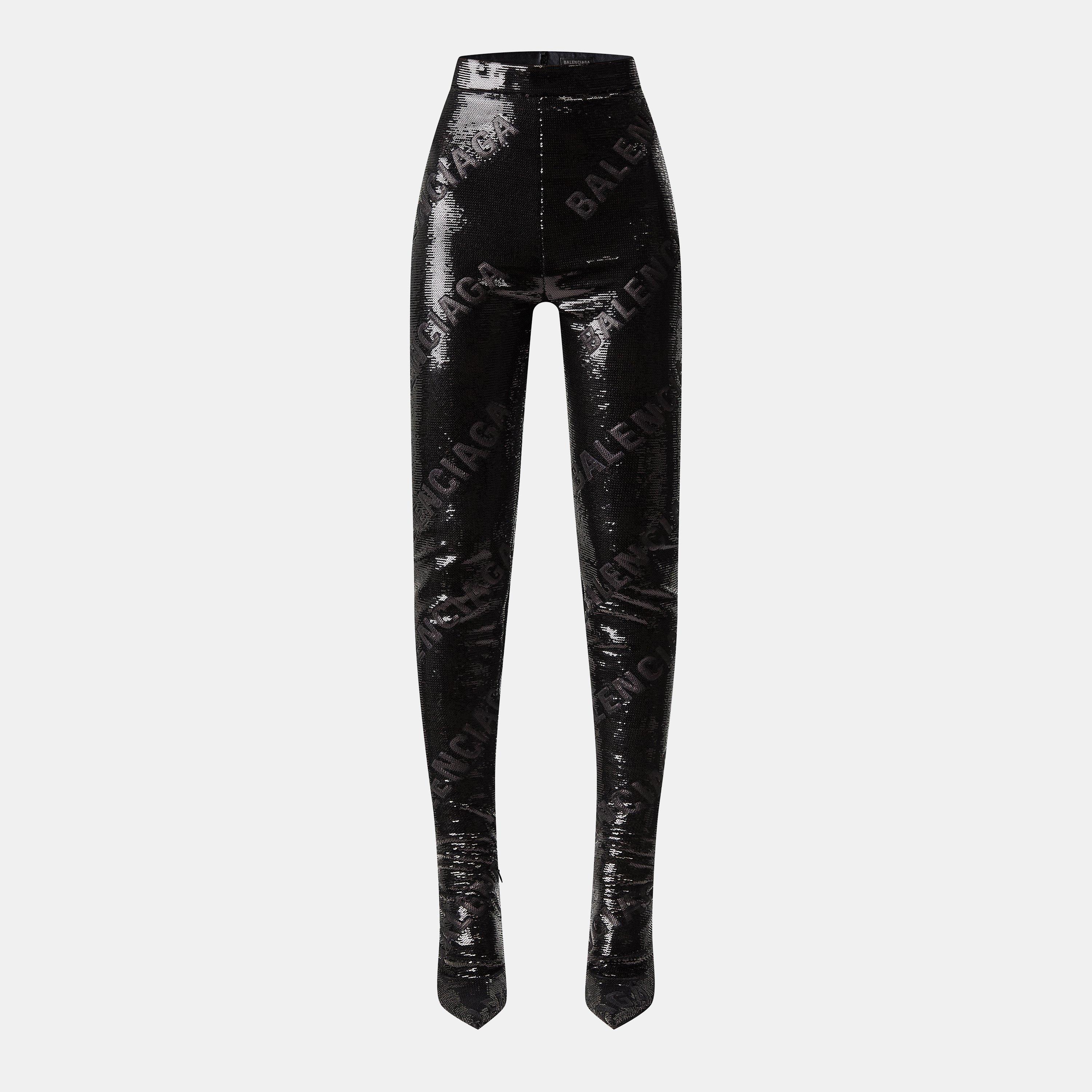Black/Black Mat - Balenciaga - Over the Knee Legging Boots - 1
