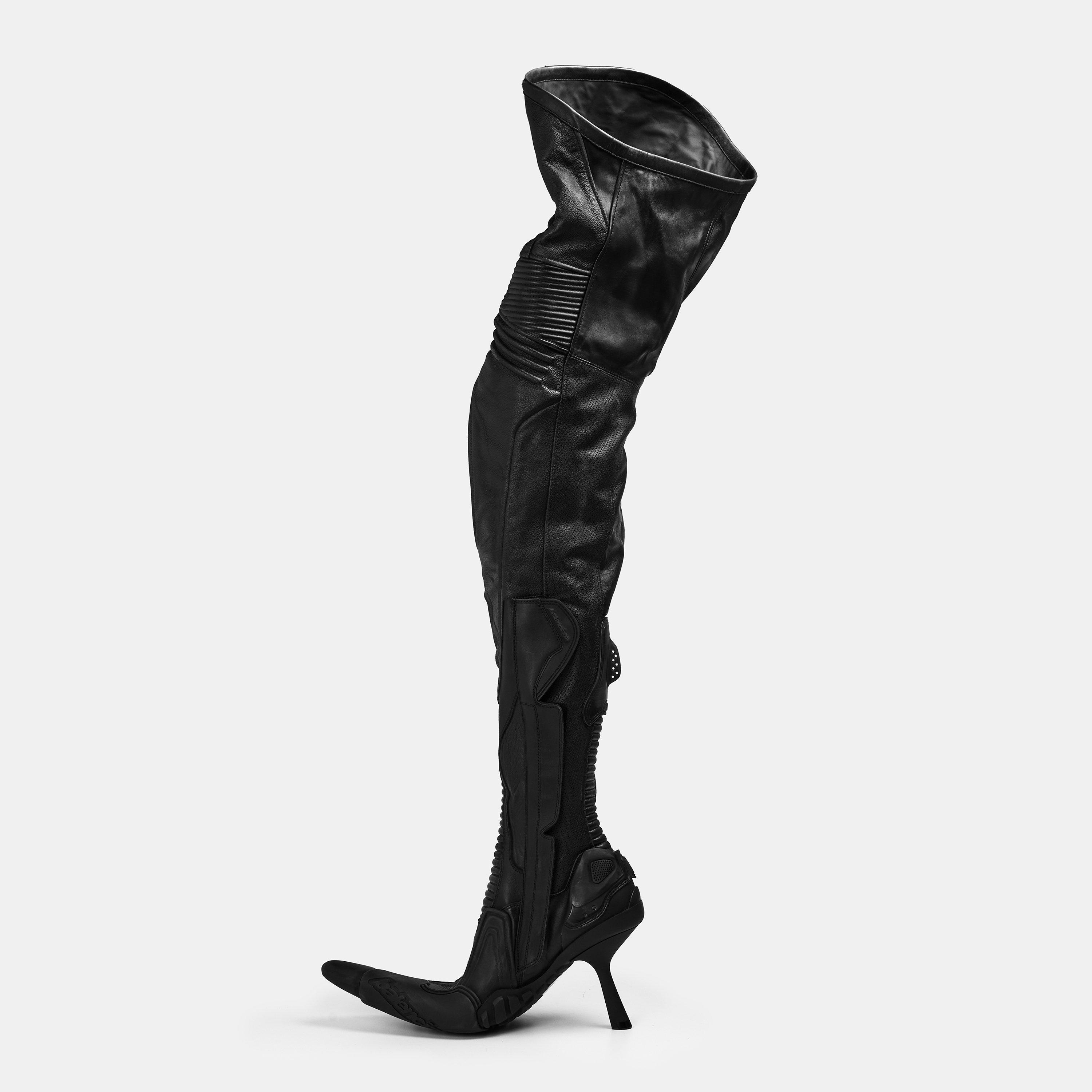 Black - Balenciaga - Biker Over-The-Knee Boots - 2