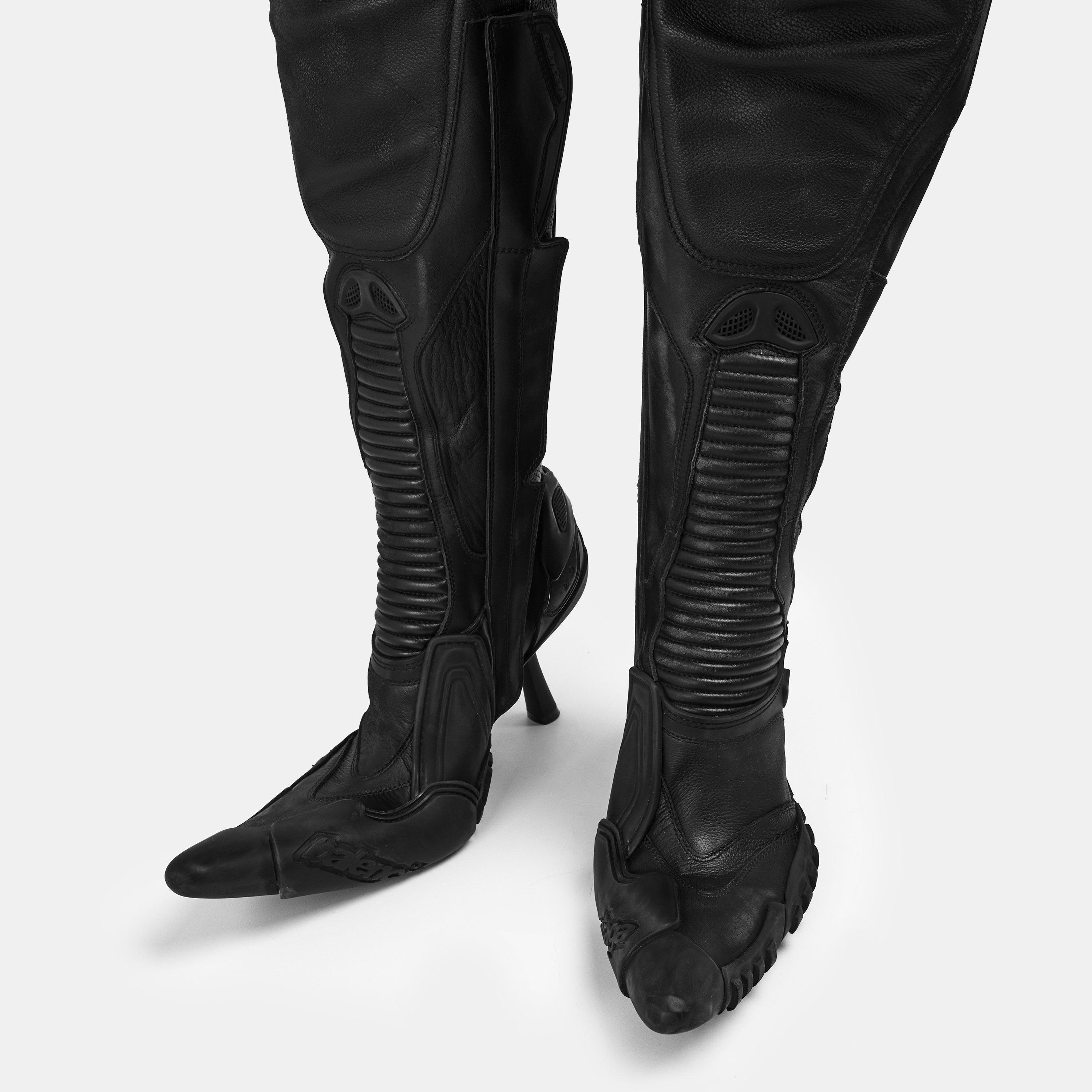 Black - Balenciaga - Biker Over-The-Knee Boots - 5