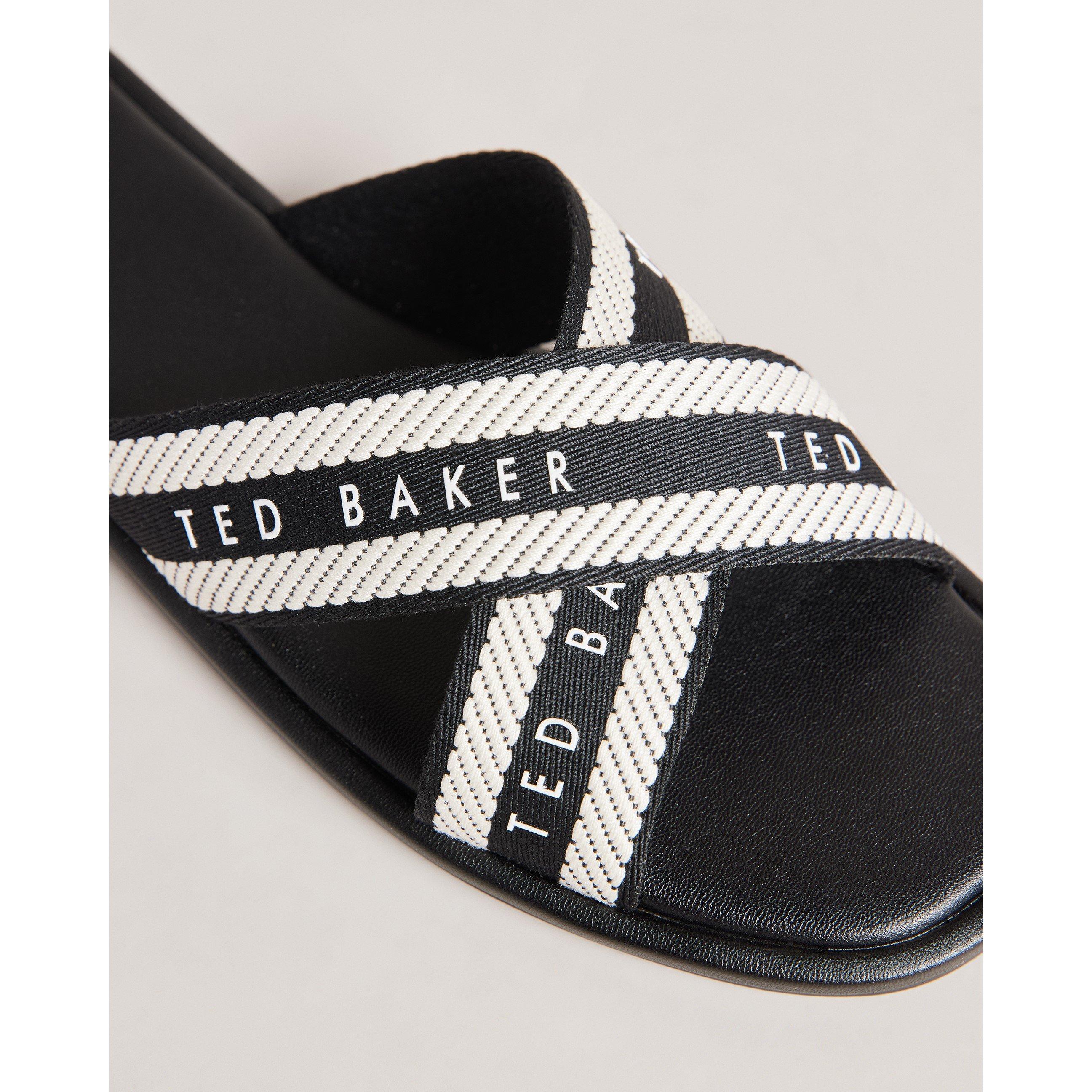 Black - Ted Baker - Ted Web Flat Sandal Ld62 - 3
