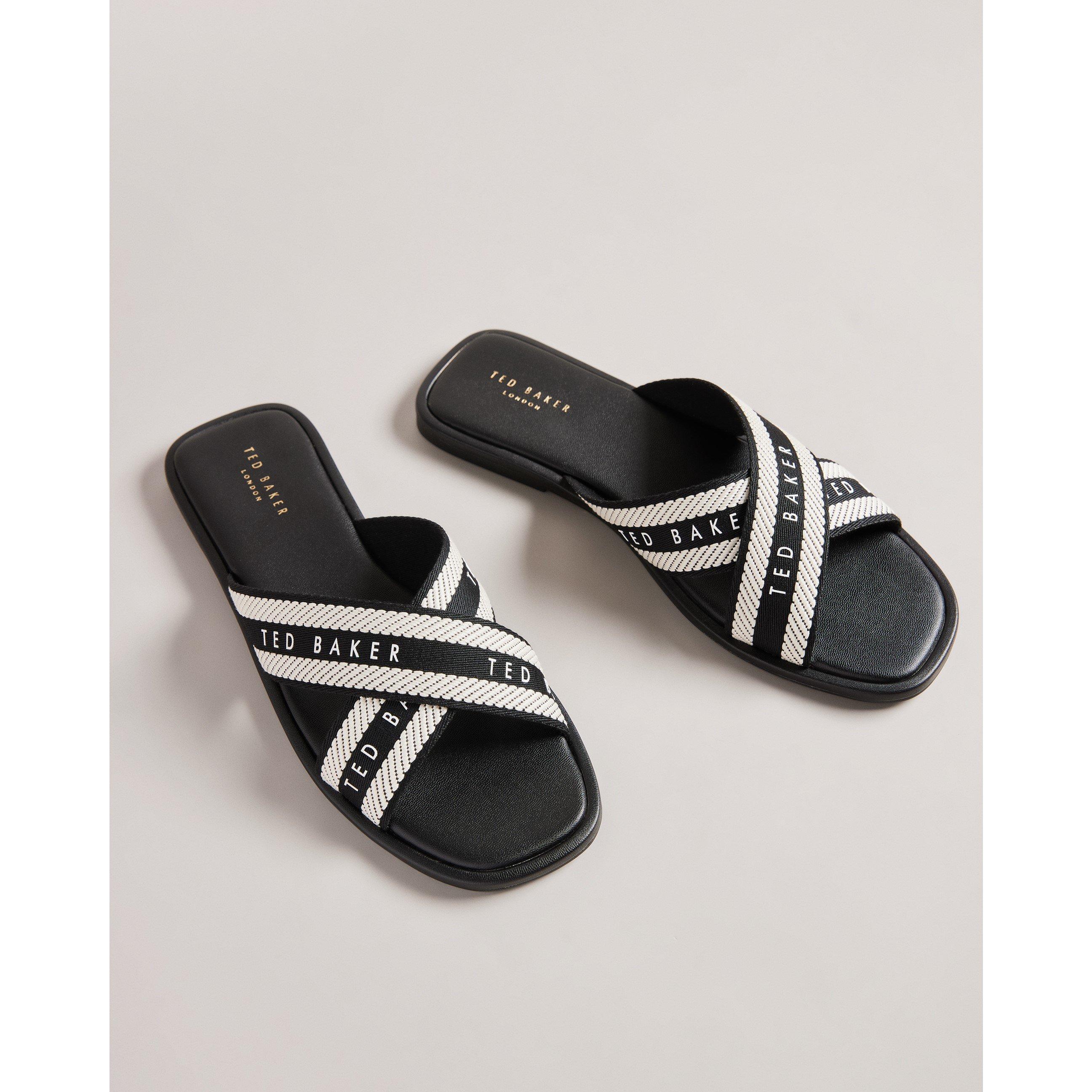 Black - Ted Baker - Ted Web Flat Sandal Ld62 - 4