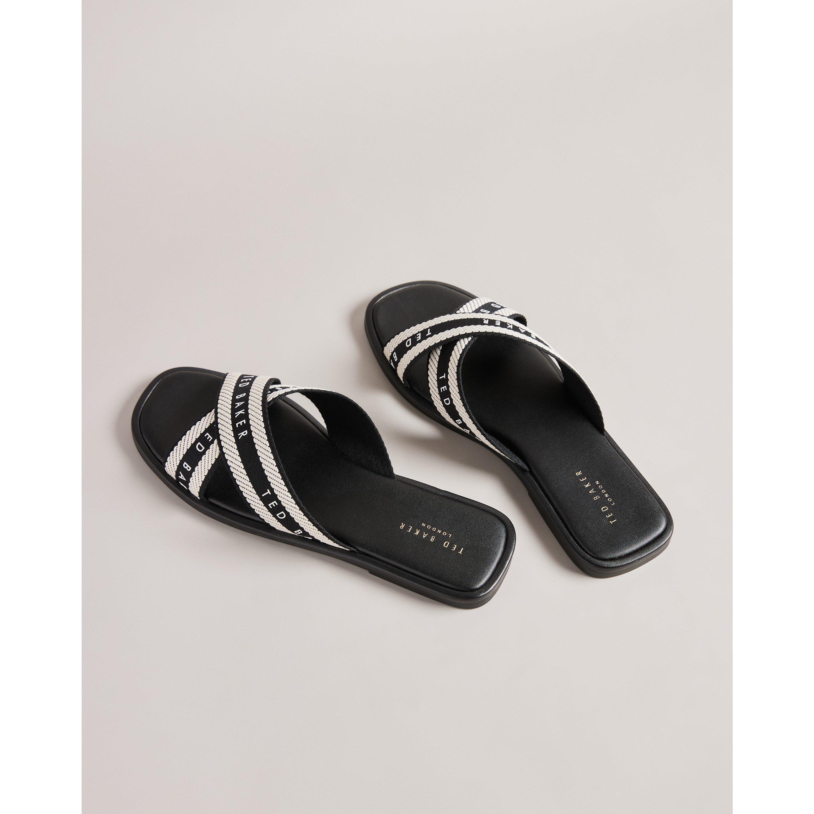 Black - Ted Baker - Ted Web Flat Sandal Ld62 - 5