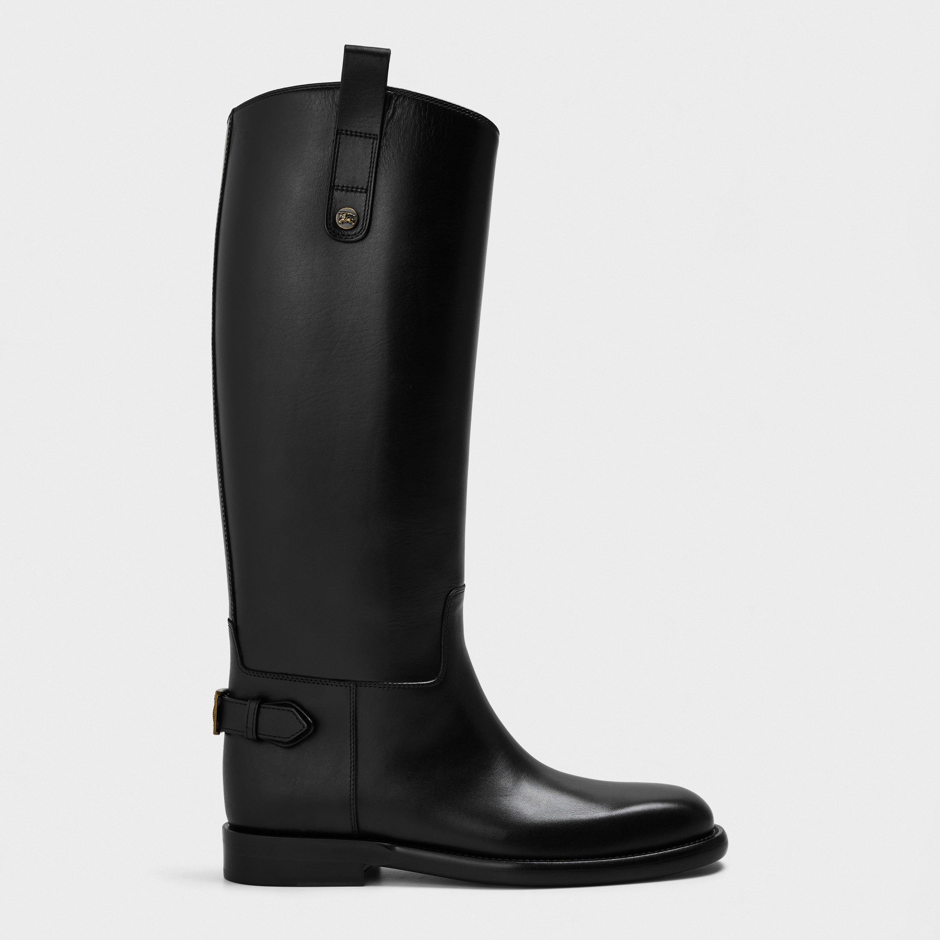 Black - Burberry - Women's Burb Cavalier Biker Boots - 1