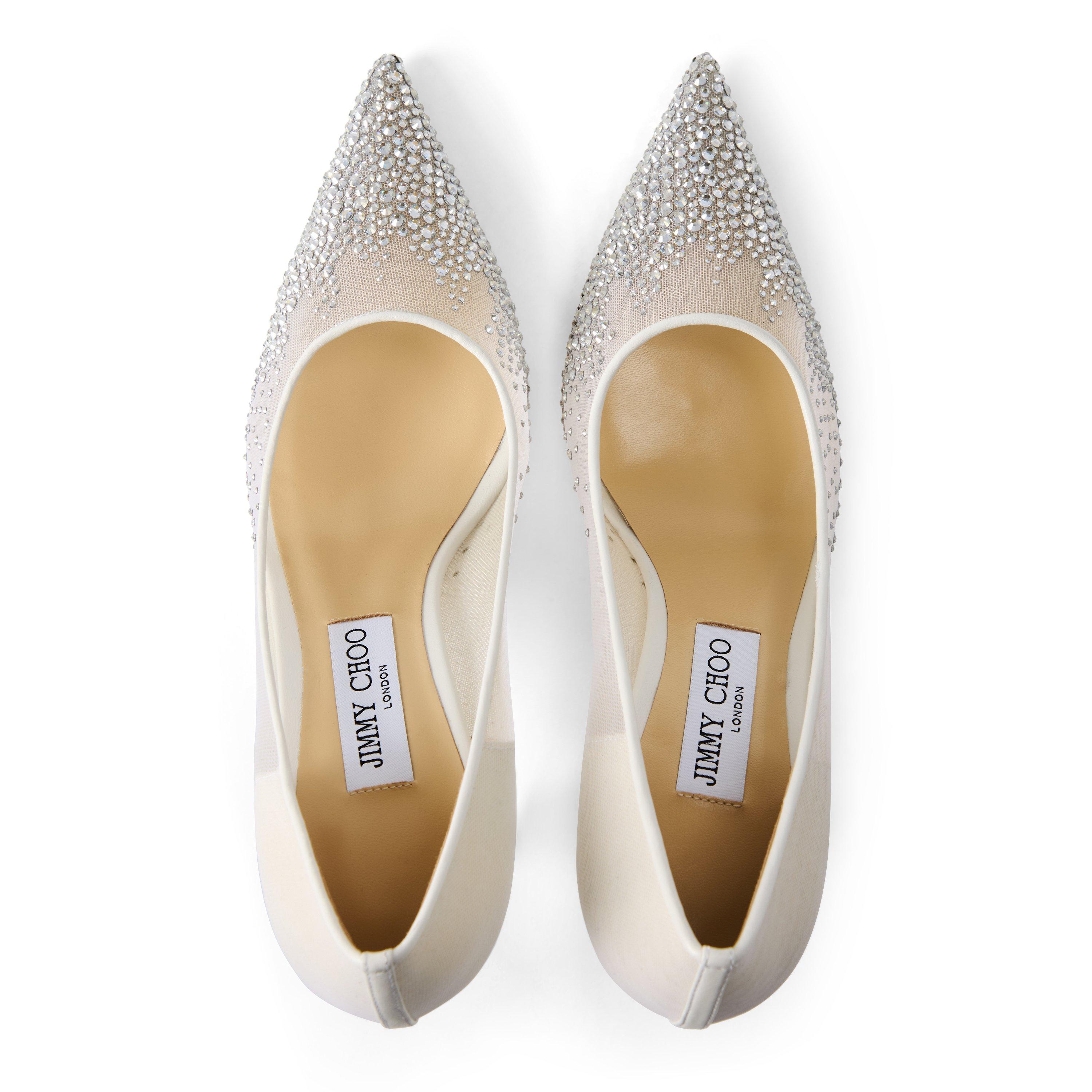 White Crystal - Jimmy Choo - Women's Love 85 Stiletto Court Shoes - 5