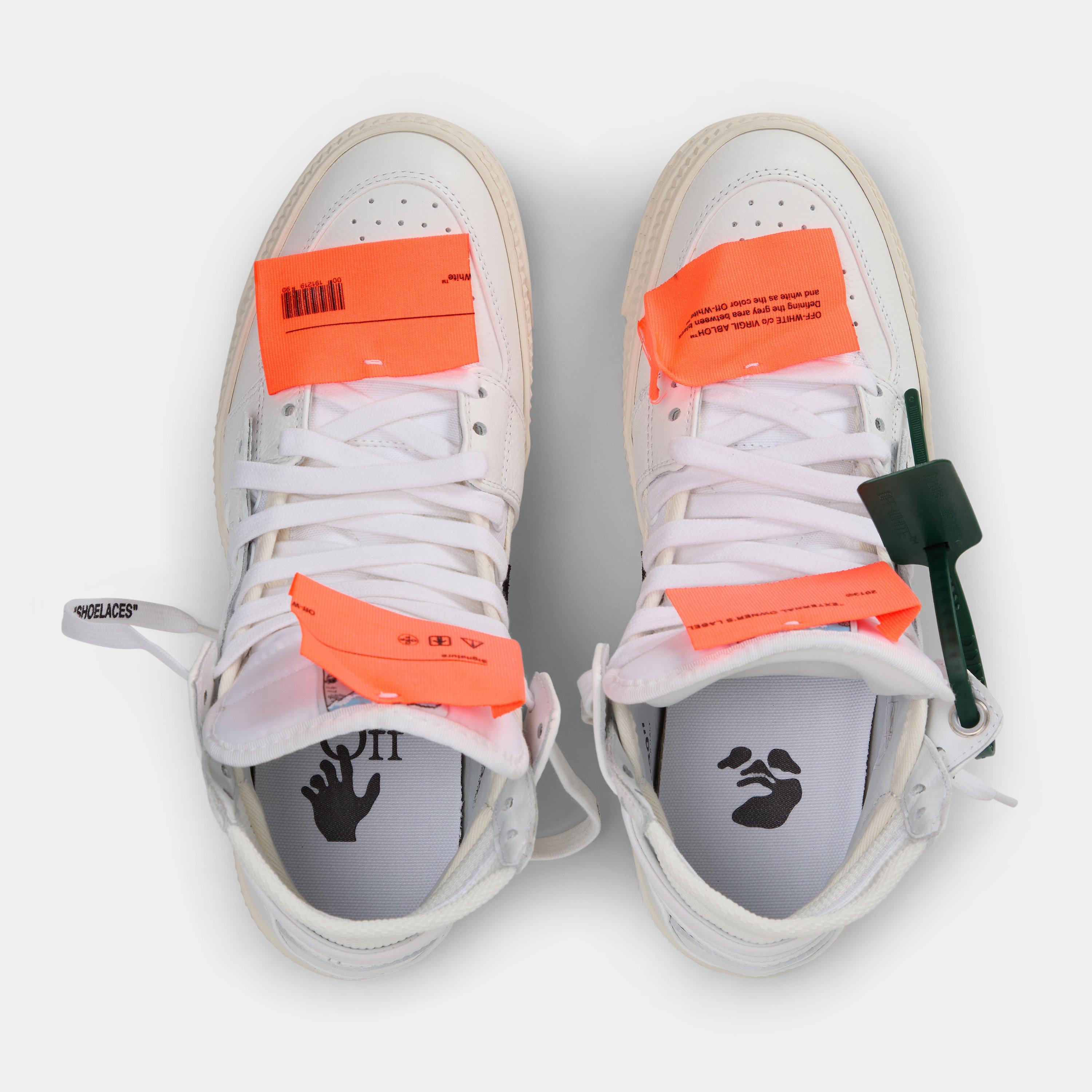 White/Orange - Off White - Women's Court Trainers - 4