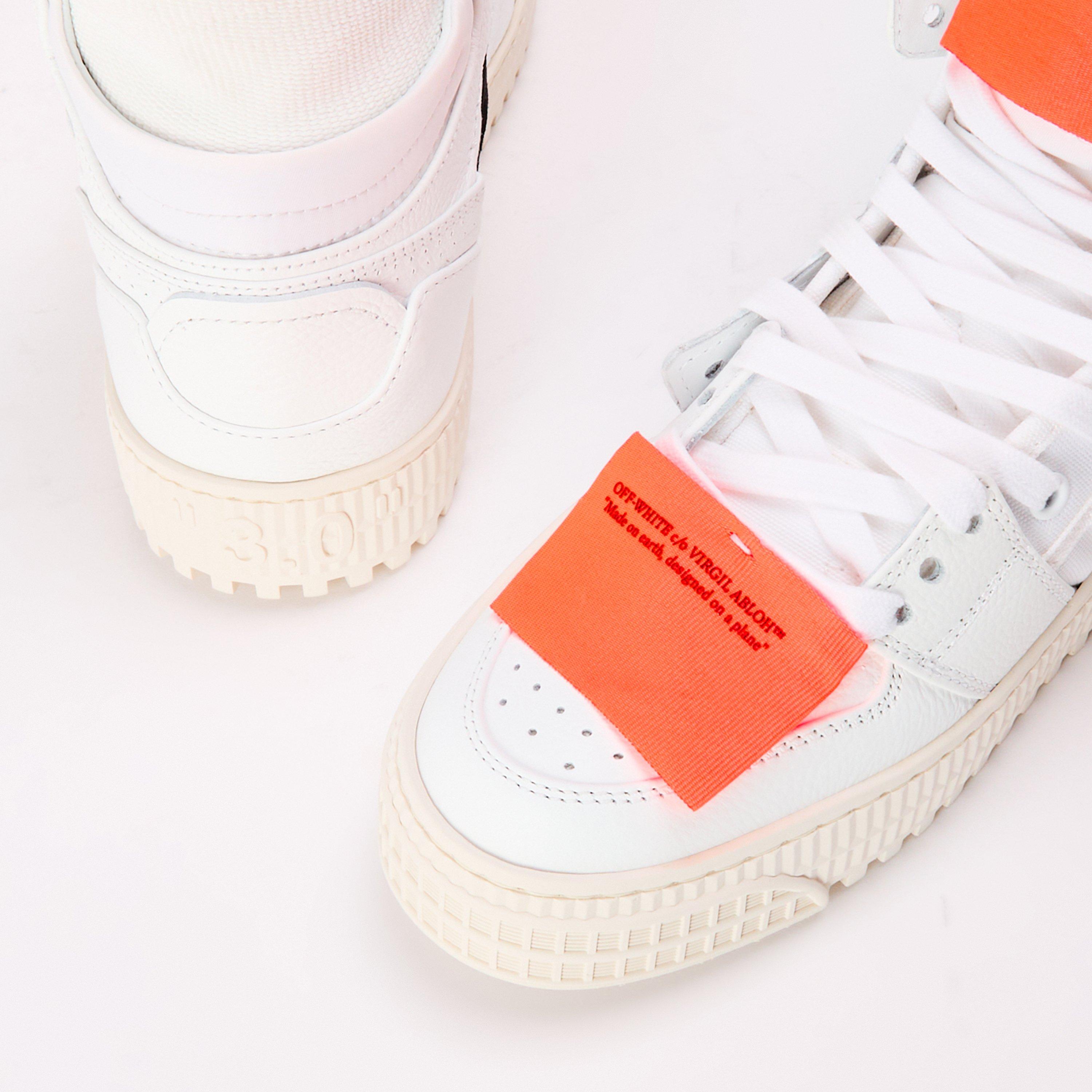 White/Orange - Off White - Women's Court Trainers - 3