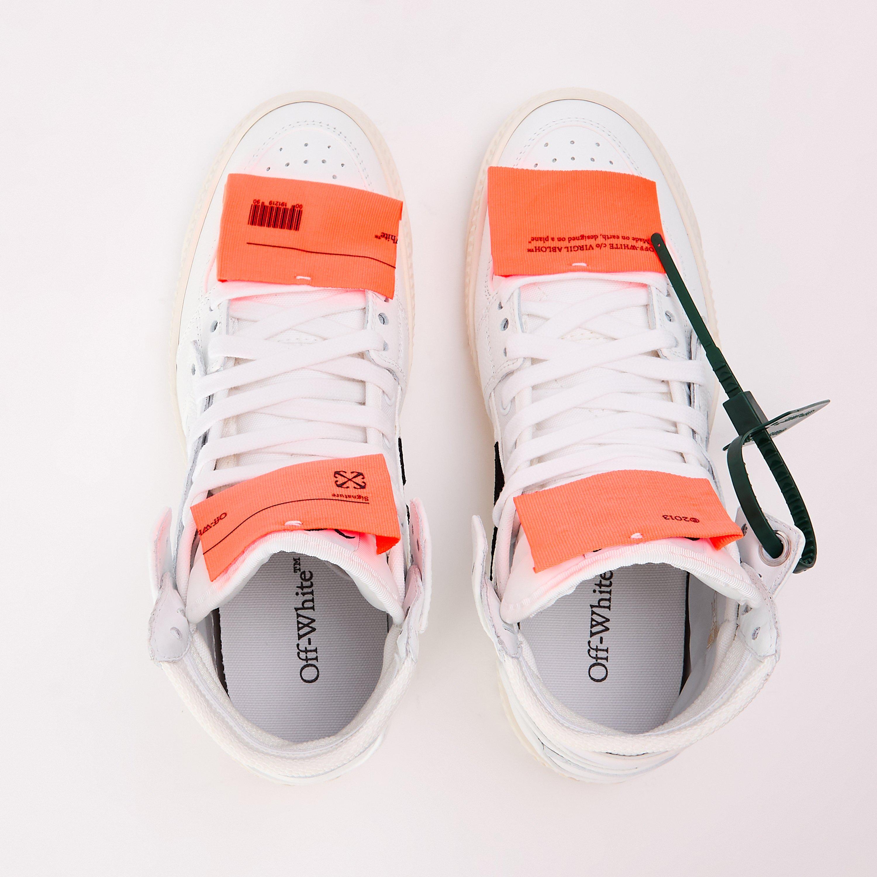 White/Orange - Off White - Women's Court Trainers - 4