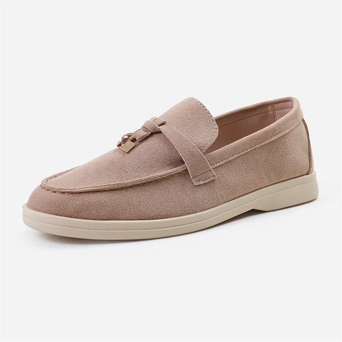 Khaki Suede - Wheres That From - Wheres Slip On Trim Loafers - 3