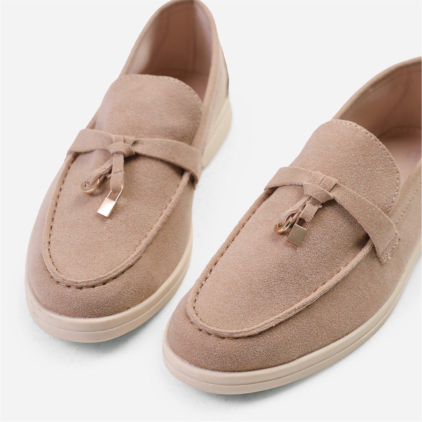 Khaki Suede - Wheres That From - Wheres Slip On Trim Loafers - 4