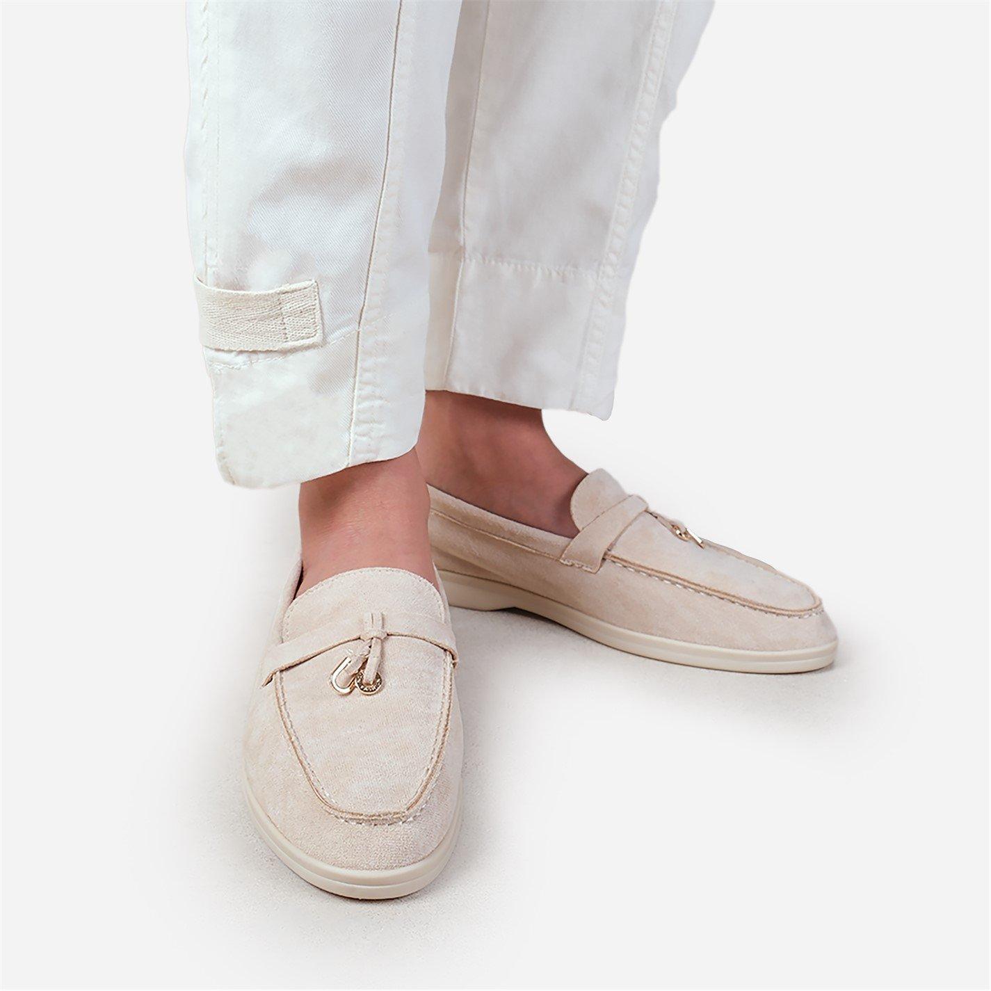 Beige Sde - Wheres That From - Wheres Slip On Trim Loafers - 1