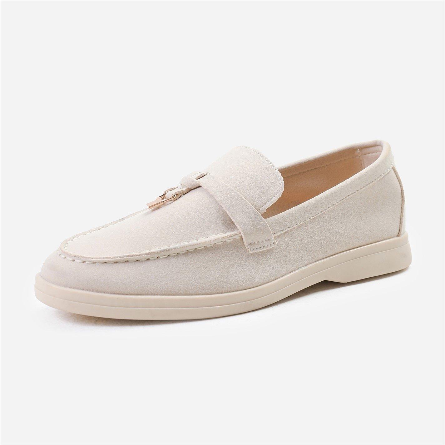 Beige Sde - Wheres That From - Slip On Trim Loafers - 3