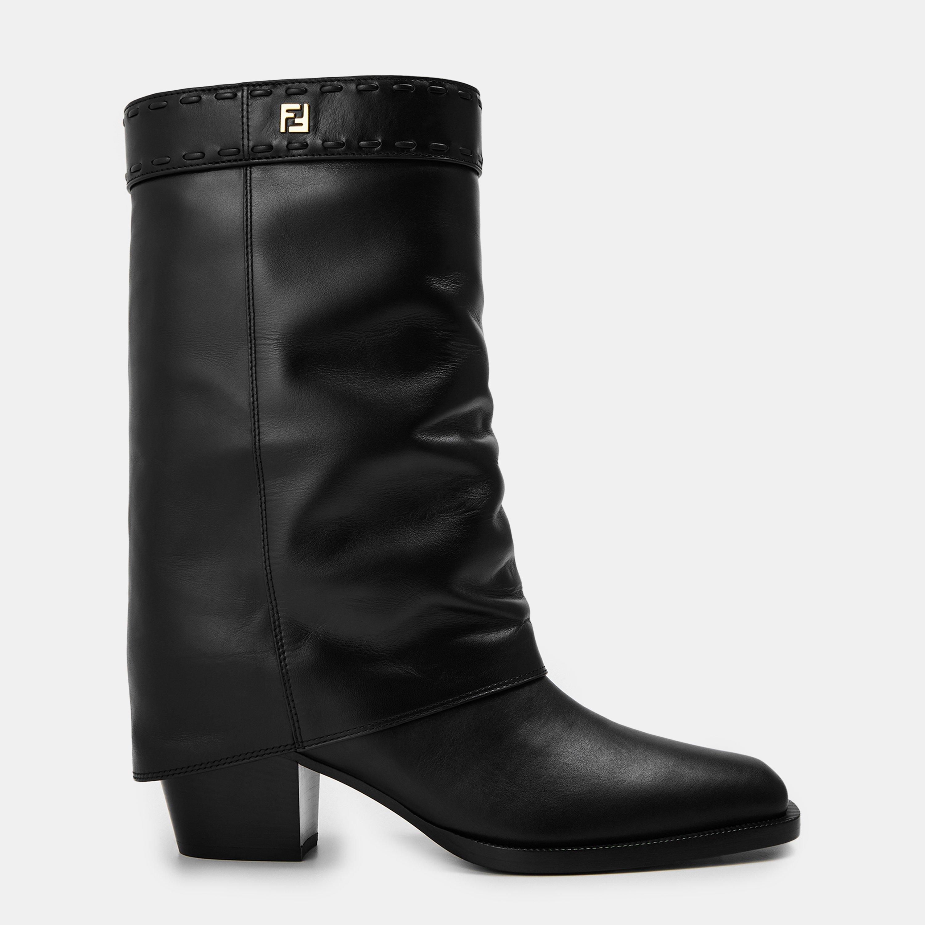 Nero - Fendi - Women's Structured Biker Boots - 1