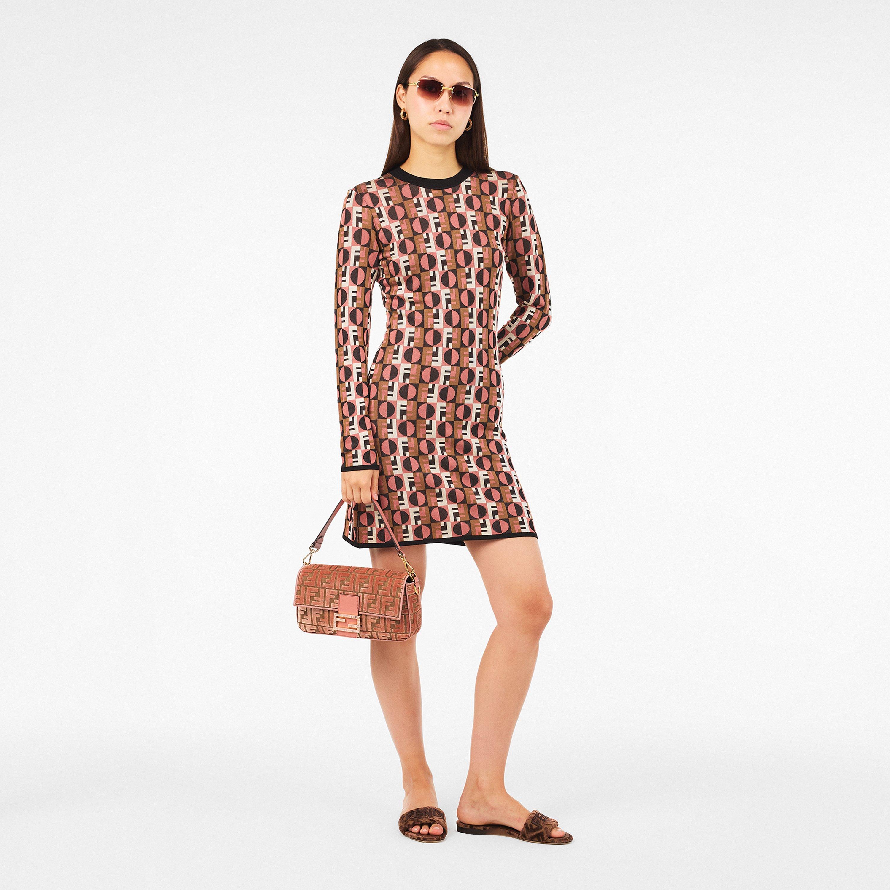 Beige/Chocco - Fendi - Women's Velvet Flat Sandals - 6