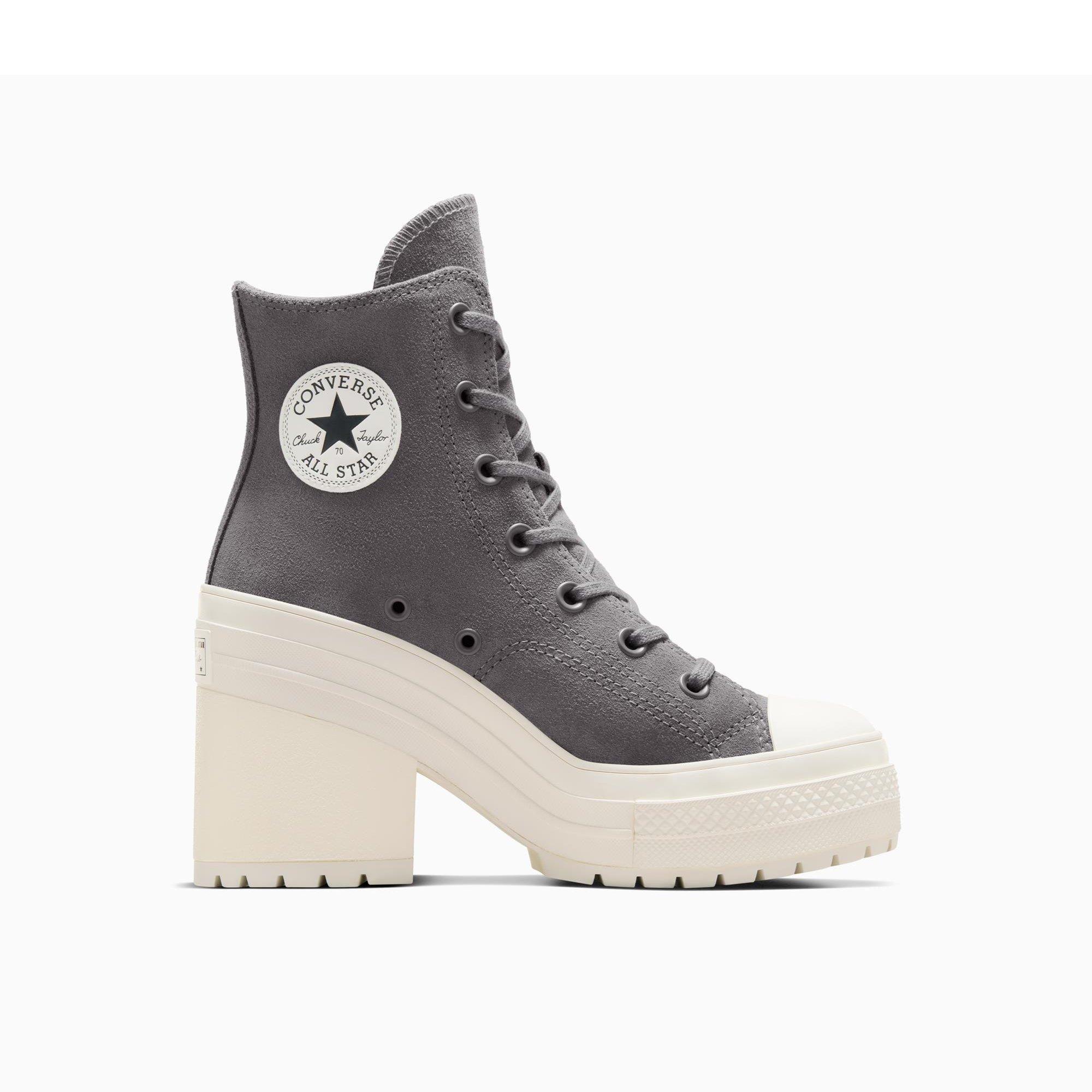 055-Sharkskin - Converse - Unisex Adults Chuck 70 De Luxe Heel Pla Ankle Heeled Boots - 1