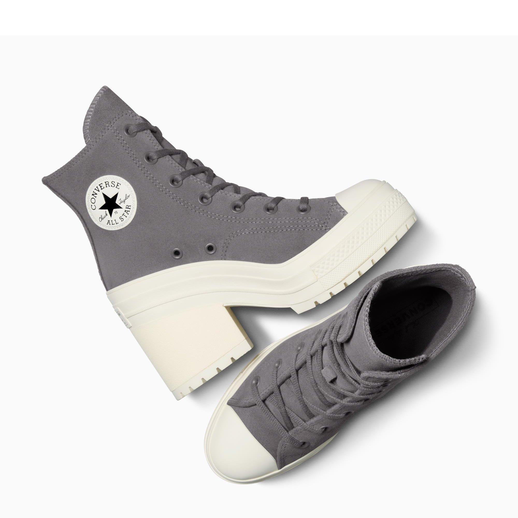 055-Sharkskin - Converse - Unisex Adults Chuck 70 De Luxe Heel Pla Ankle Heeled Boots - 5