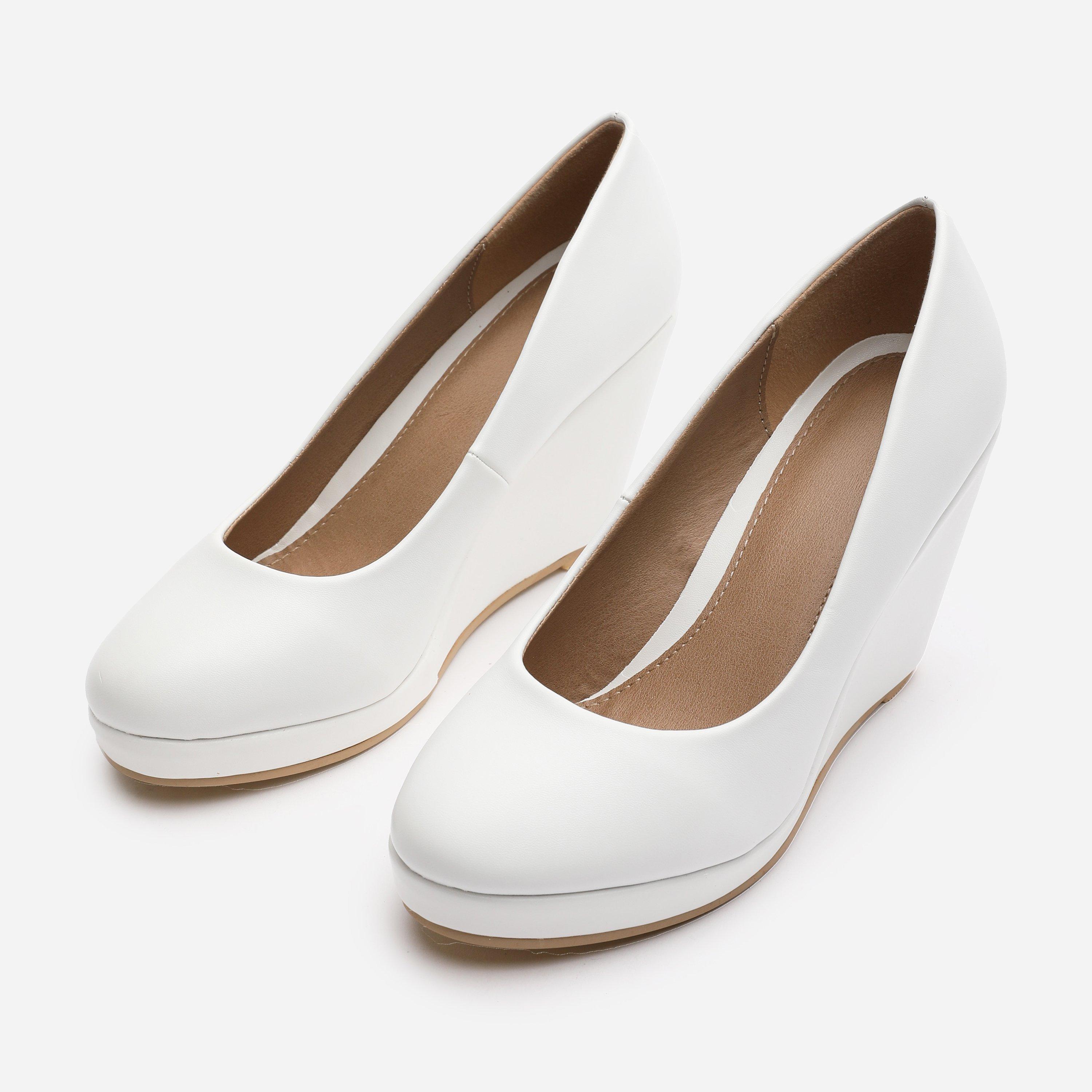 White - Wheres That From - Platform Wedge Heeled Sandal - 2