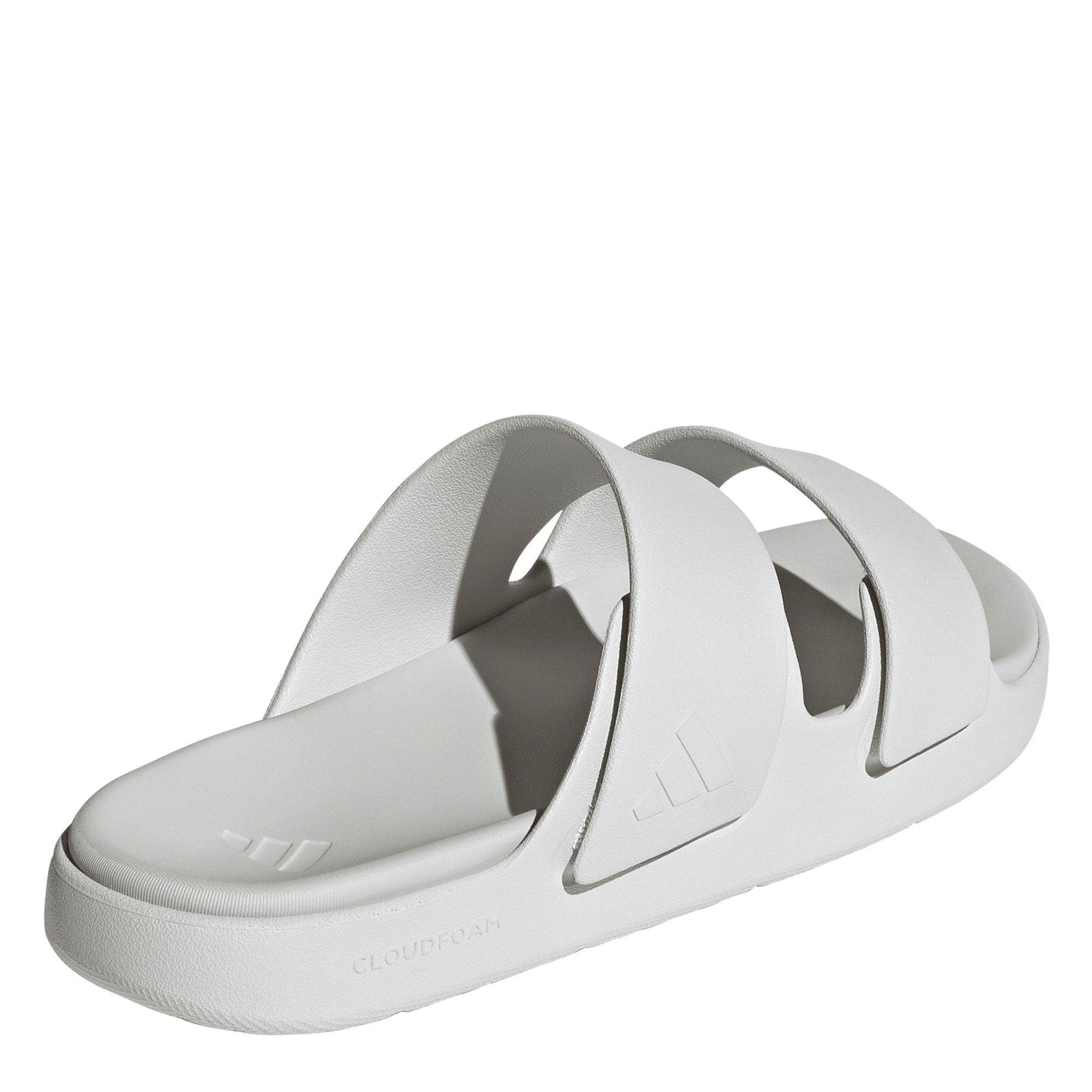 Crys White/Grey - adidas - Women's Znsory Flat Sandal - 4