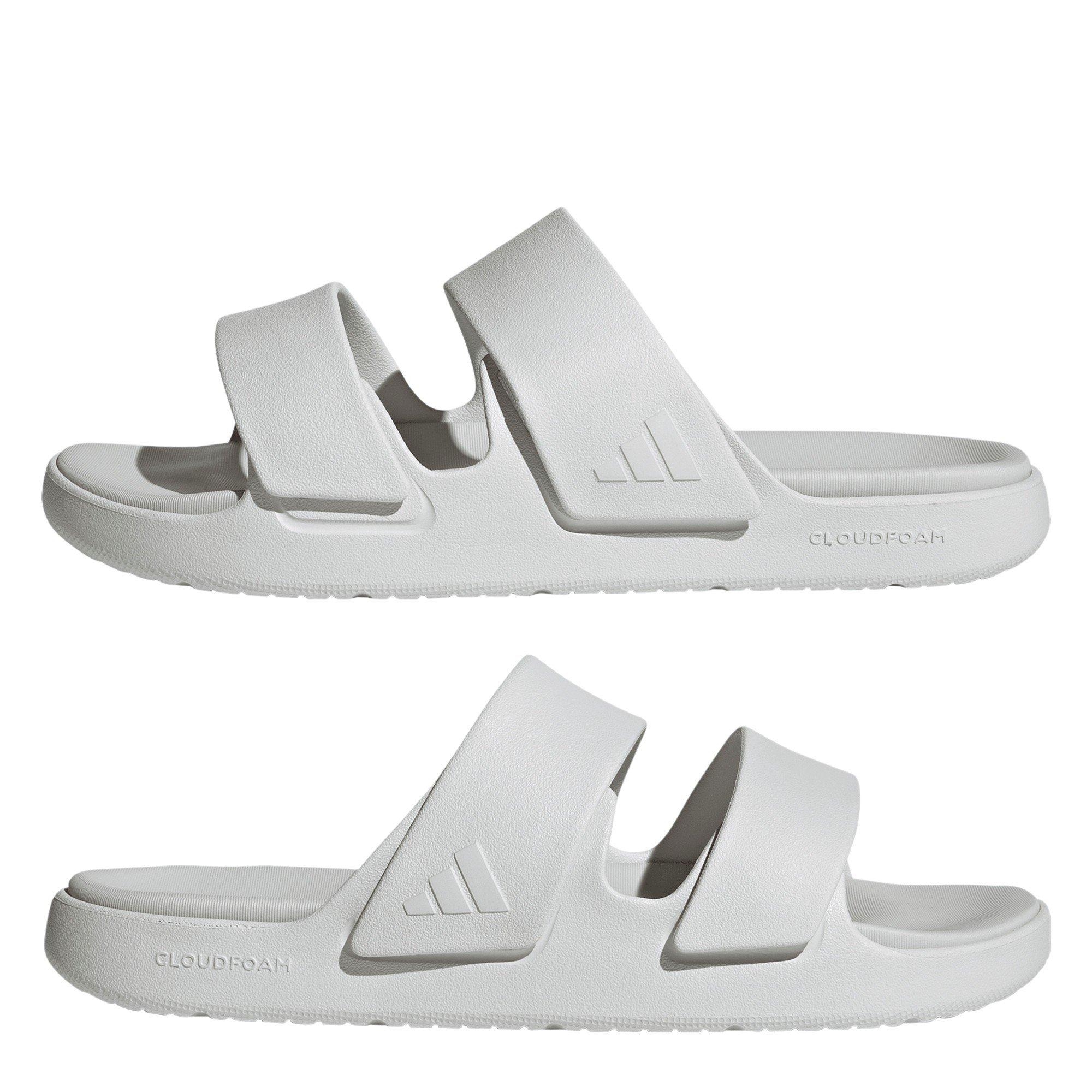 Crys White/Grey - adidas - Women's Znsory Flat Sandal - 9