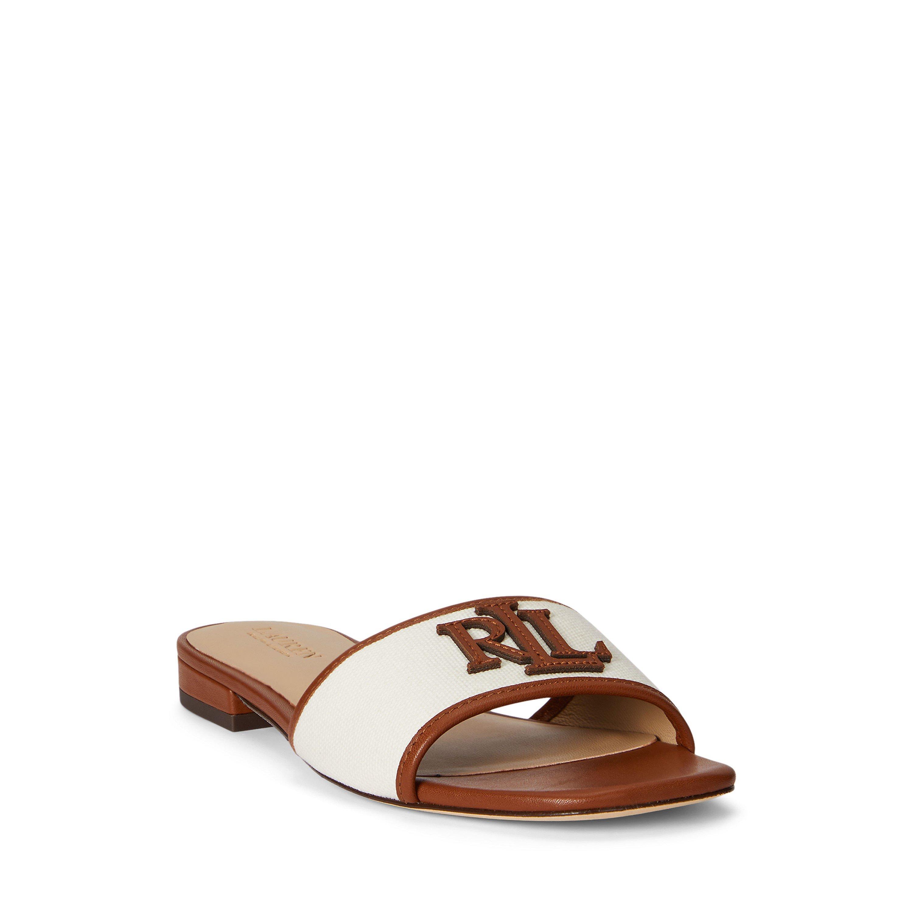 Natural/Tan - Lauren by Ralph Lauren - Women's Everly Real Leather Flat Sandals - 2