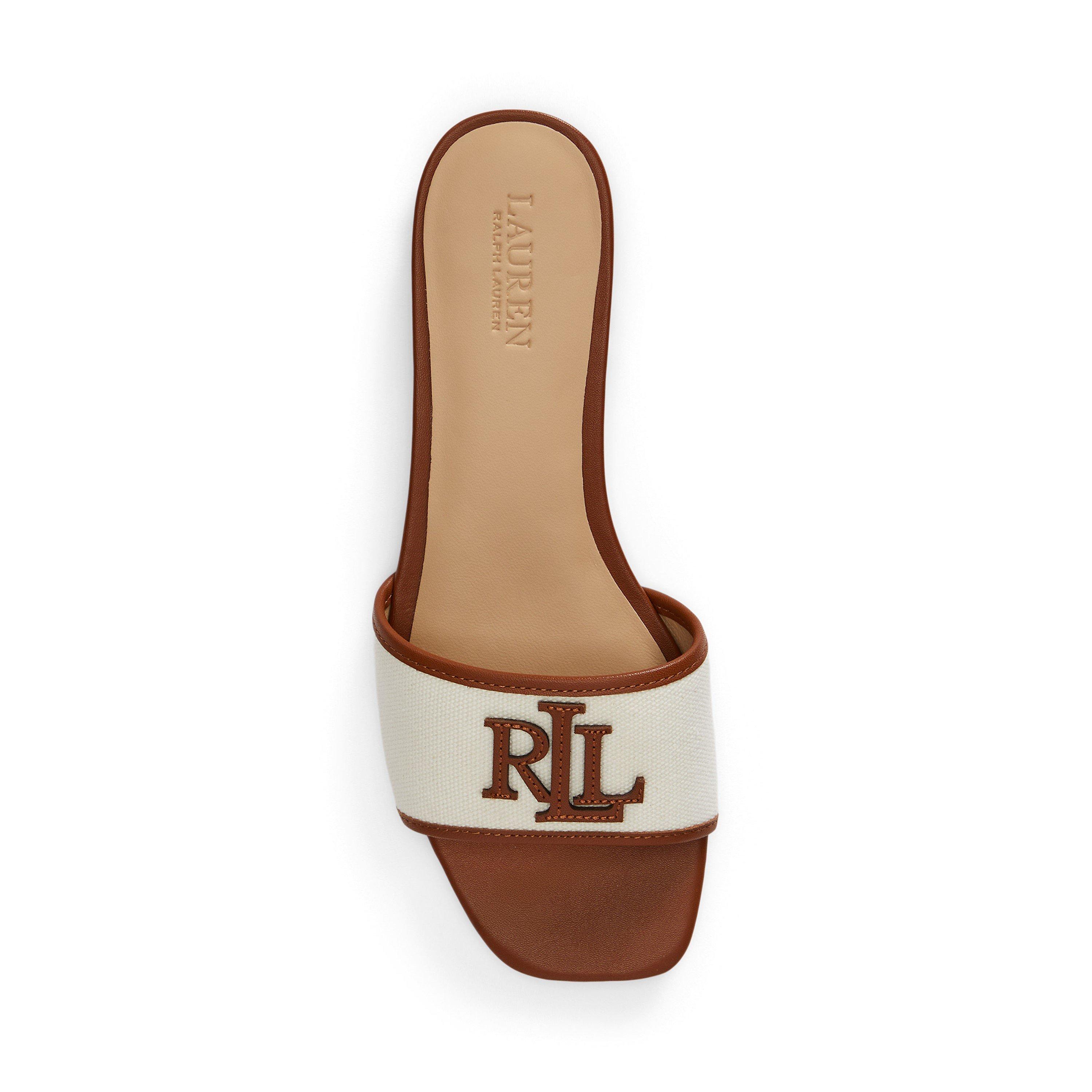 Natural/Tan - Lauren by Ralph Lauren - Women's Everly Real Leather Flat Sandals - 3