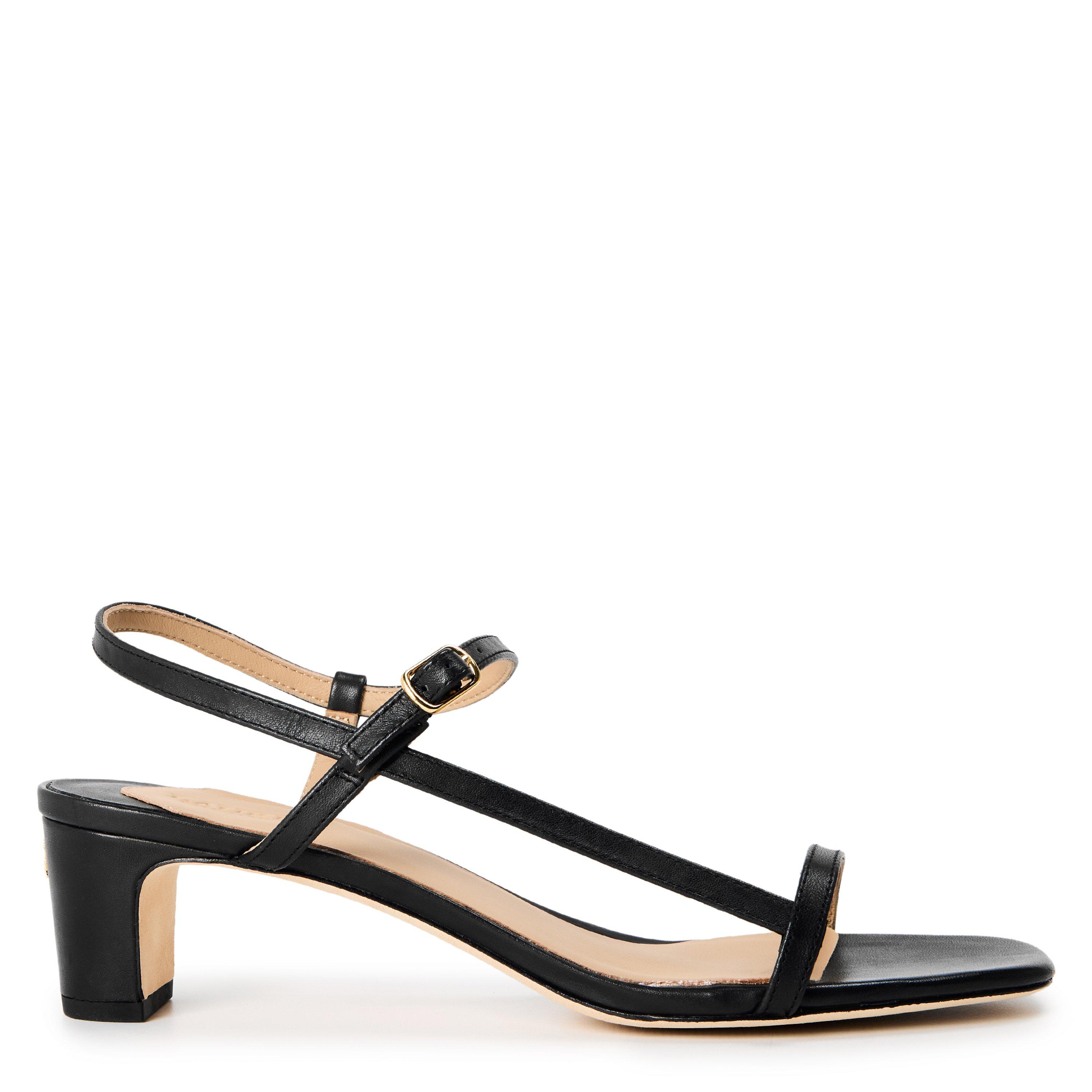 Black - Lauren by Ralph Lauren - Women's Lainee Real Leather Heeled Sandals - 1